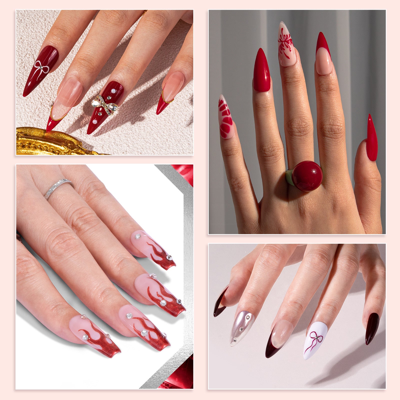 6 Colors TPO-Free Thick Gel Nail Polish Set 15ml -Charm Red - 图片5