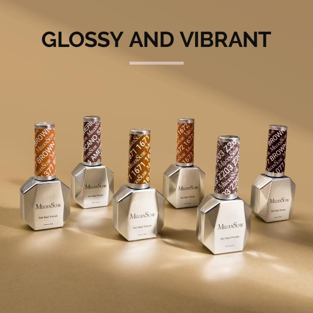 6 Colors TPO-Free Thick Gel Nail Polish Set 15ml - Chocolate Brown