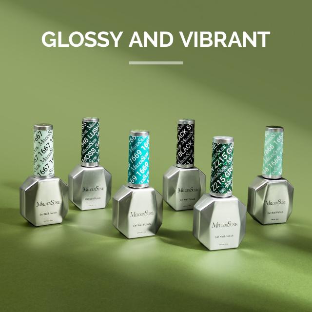 6 Colors TPO-Free Thick Gel Nail Polish Set 15ml - Green