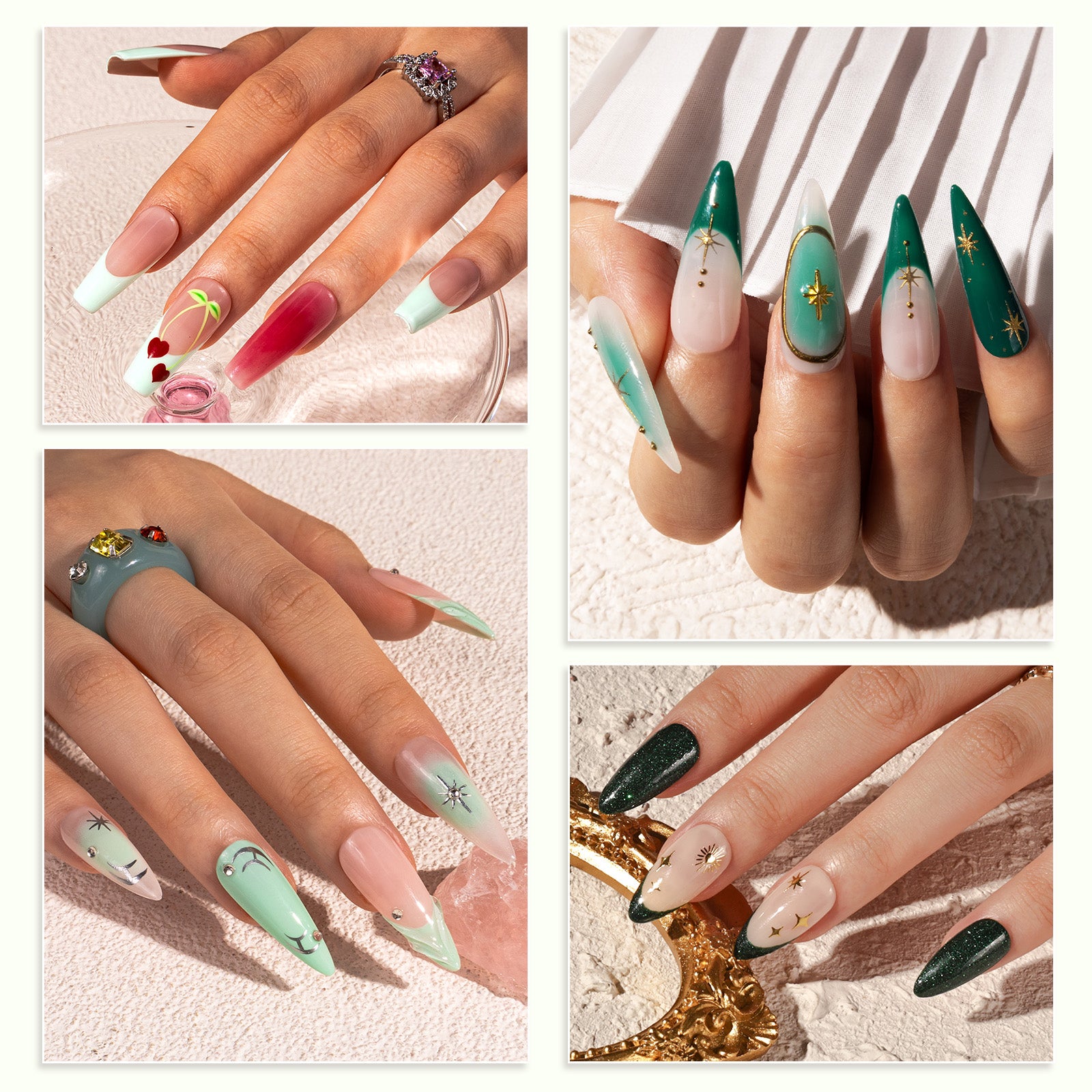 6 Colors TPO-Free Thick Gel Nail Polish Set 15ml - Green - 图片5