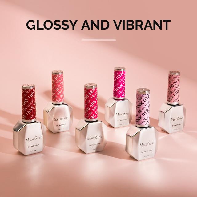 6 Colors TPO-Free Thick Gel Nail Polish Set 15ml - Pink