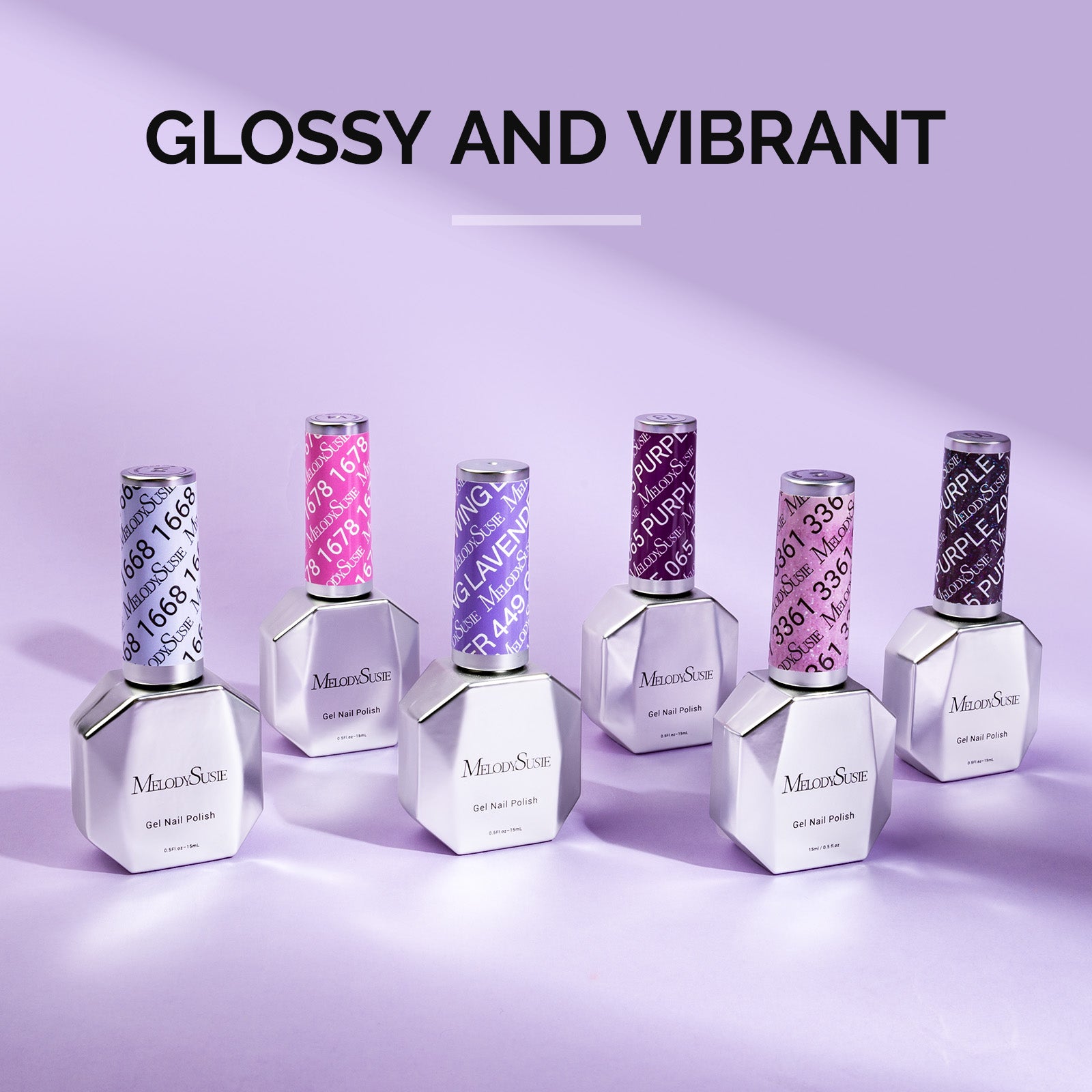 6 Colors TPO-Free Thick Gel Nail Polish Set 15ml - Purple - 图片2