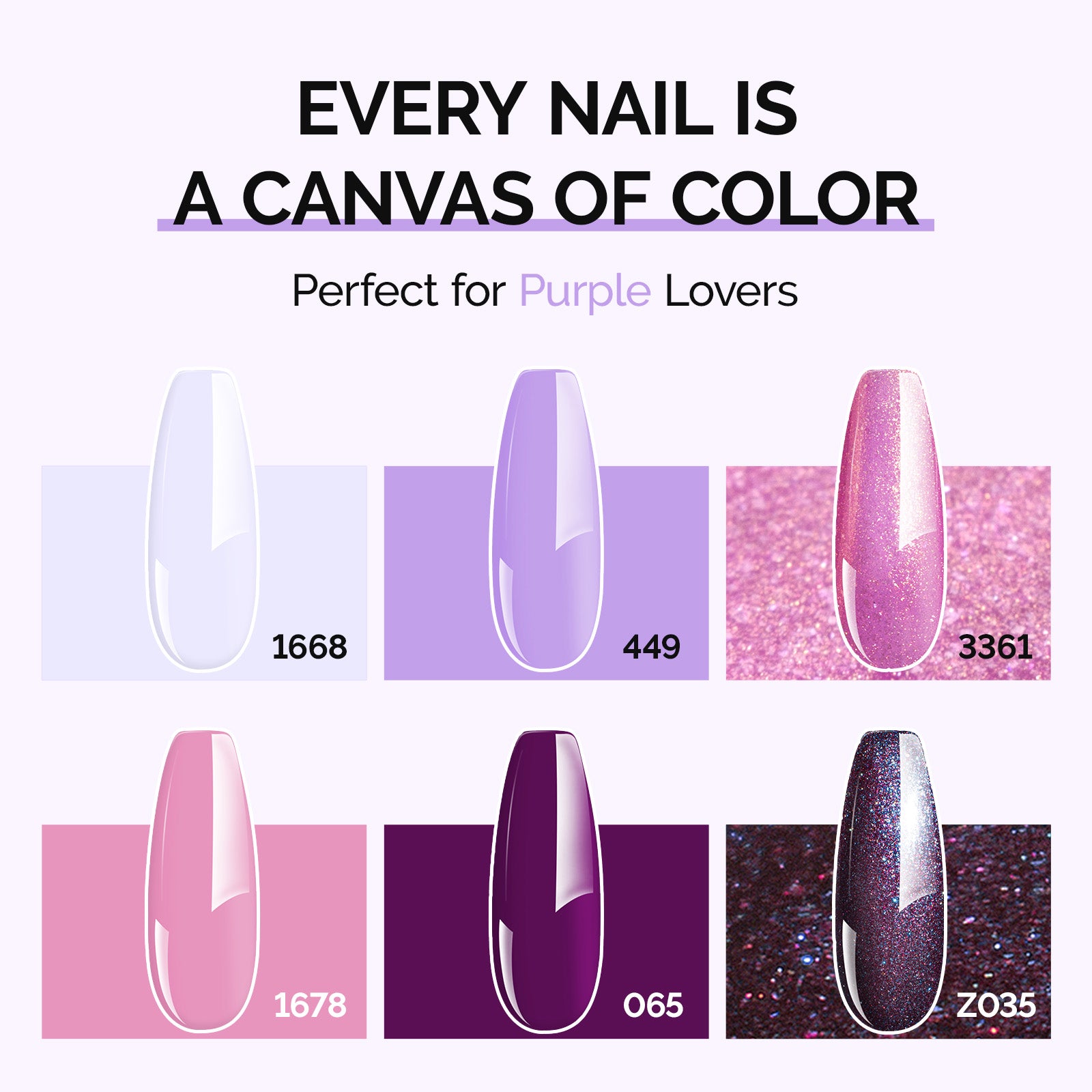 6 Colors TPO-Free Thick Gel Nail Polish Set 15ml - Purple - 图片3