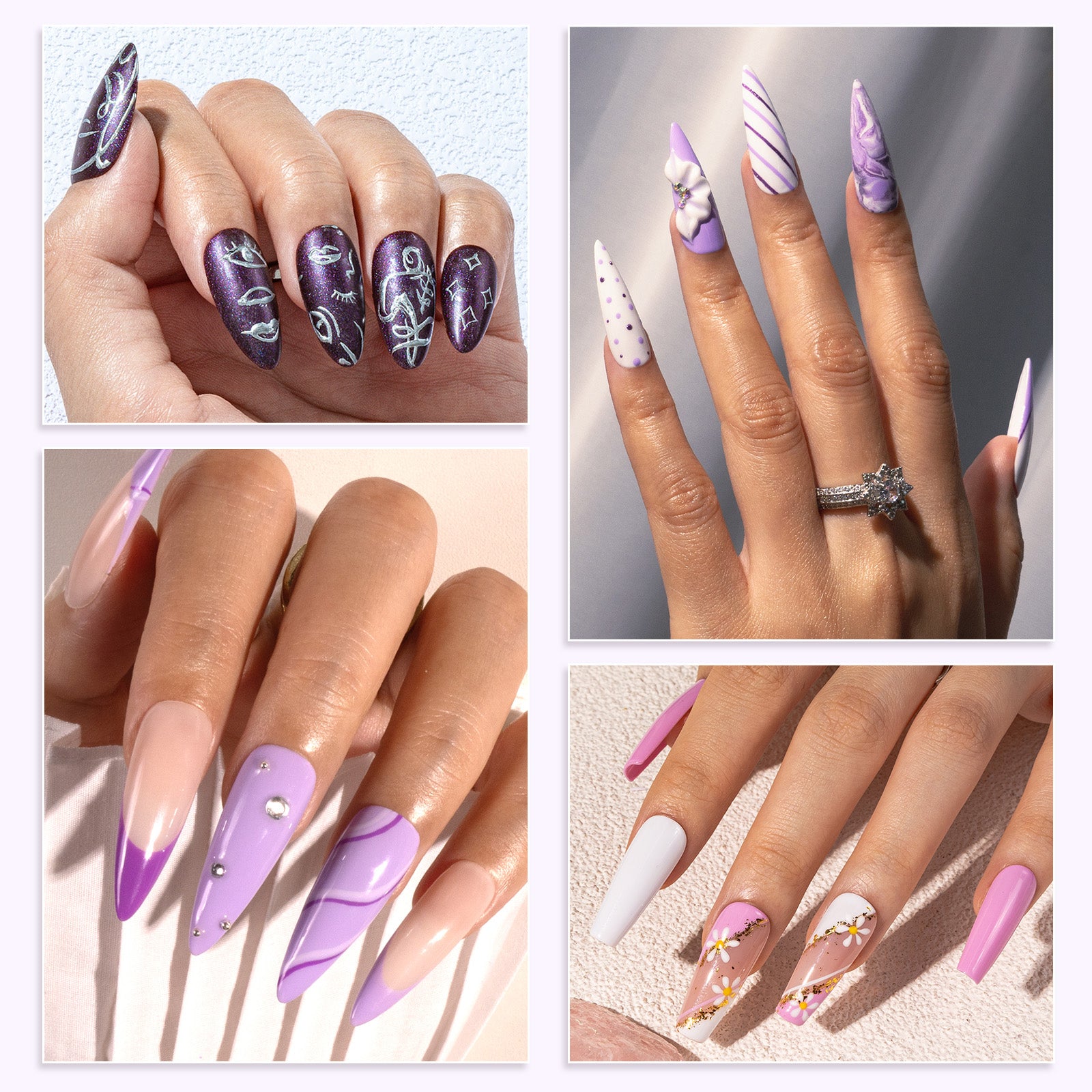 6 Colors TPO-Free Thick Gel Nail Polish Set 15ml - Purple - 图片5