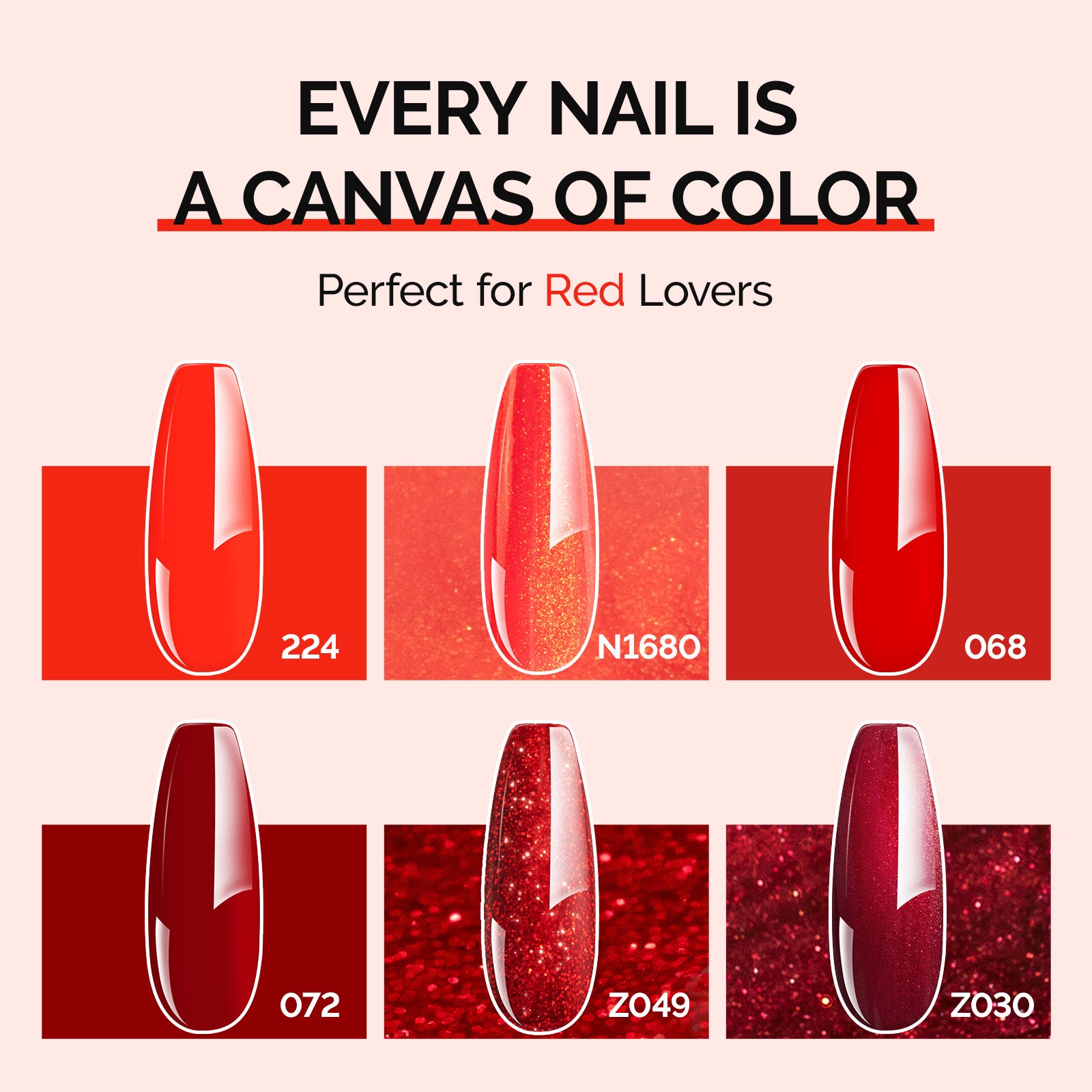 6 Colors TPO-Free Thick Gel Nail Polish Set 15ml - Red - 图片3