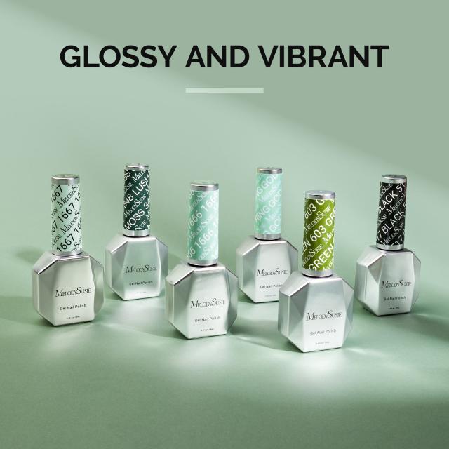 6 Colors TPO-Free Thick Gel Nail Polish Set 15ml - Spring Green