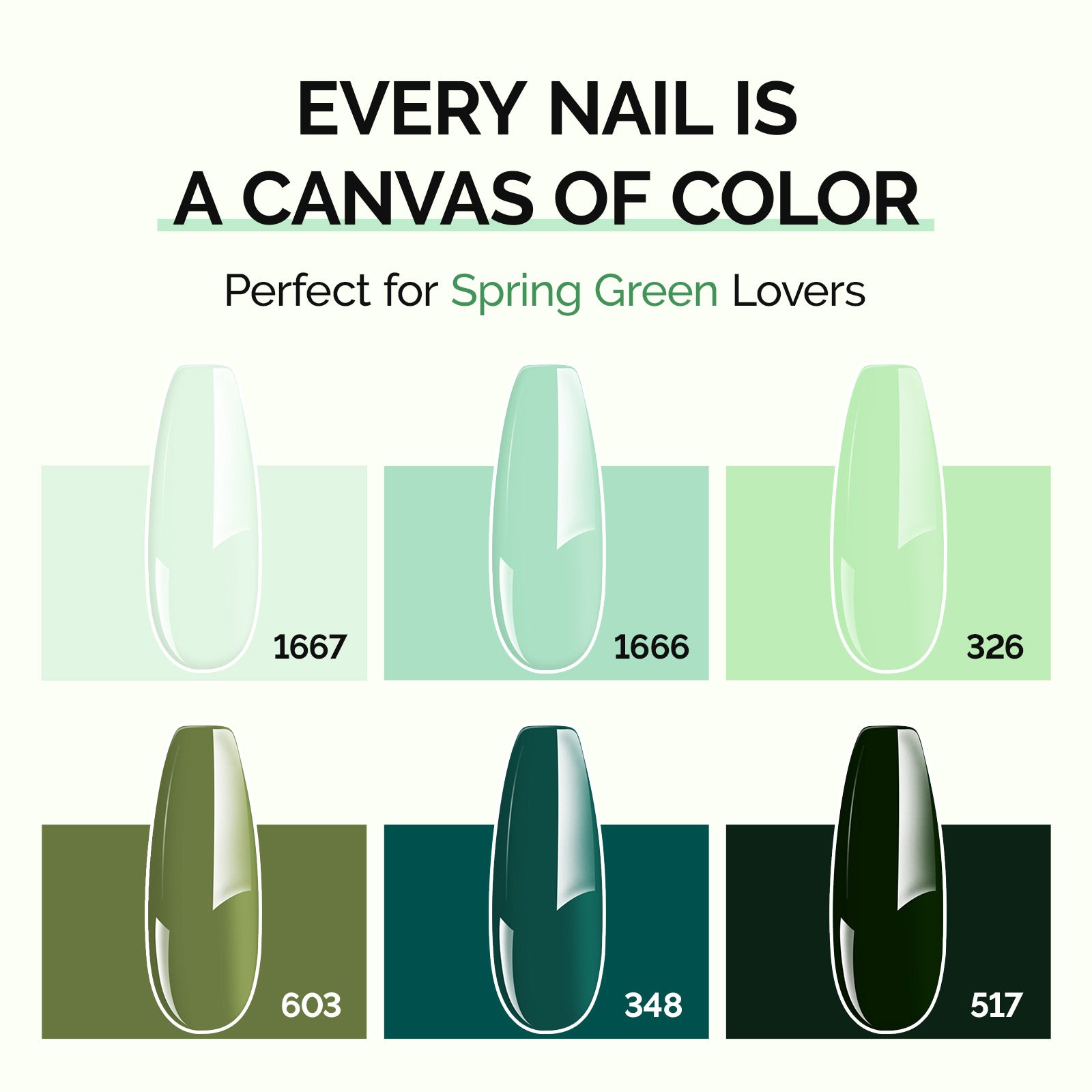 6 Colors TPO-Free Thick Gel Nail Polish Set 15ml - Spring Green - 图片3