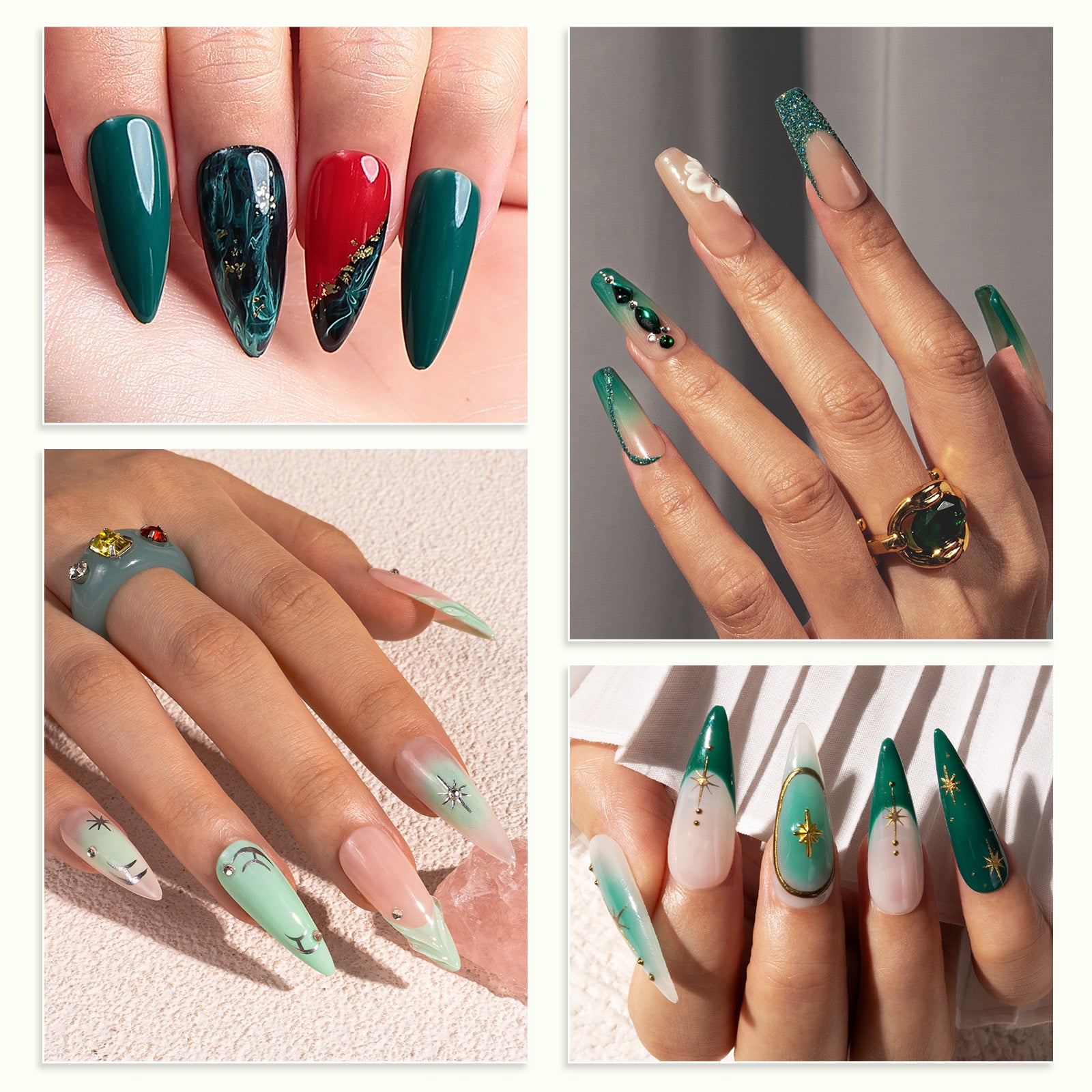 6 Colors TPO-Free Thick Gel Nail Polish Set 15ml - Spring Green - 图片5