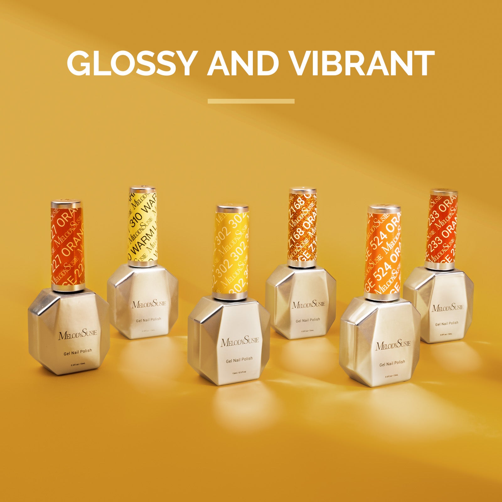 6 Colors TPO-Free Thick Gel Nail Polish Set 15ml - Yellow and Orange - 图片2