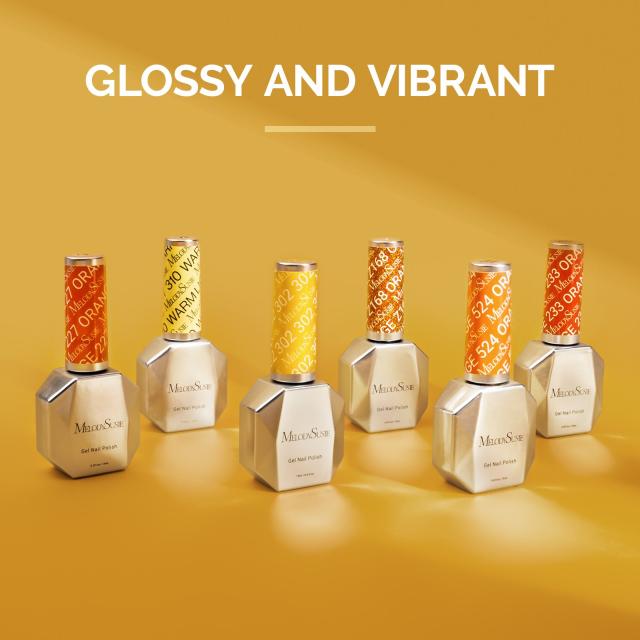 6 Colors TPO-Free Thick Gel Nail Polish Set 15ml - Yellow and Orange