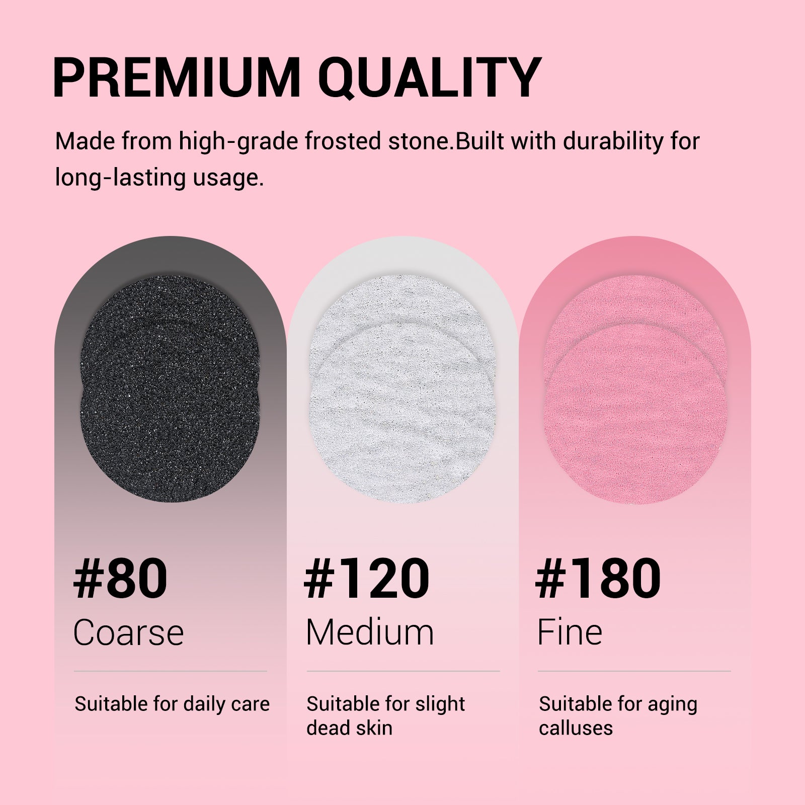 60 Pcs Replacement Sandpaper Discs with 25mm Metal Nail Drill Bit - 图片2