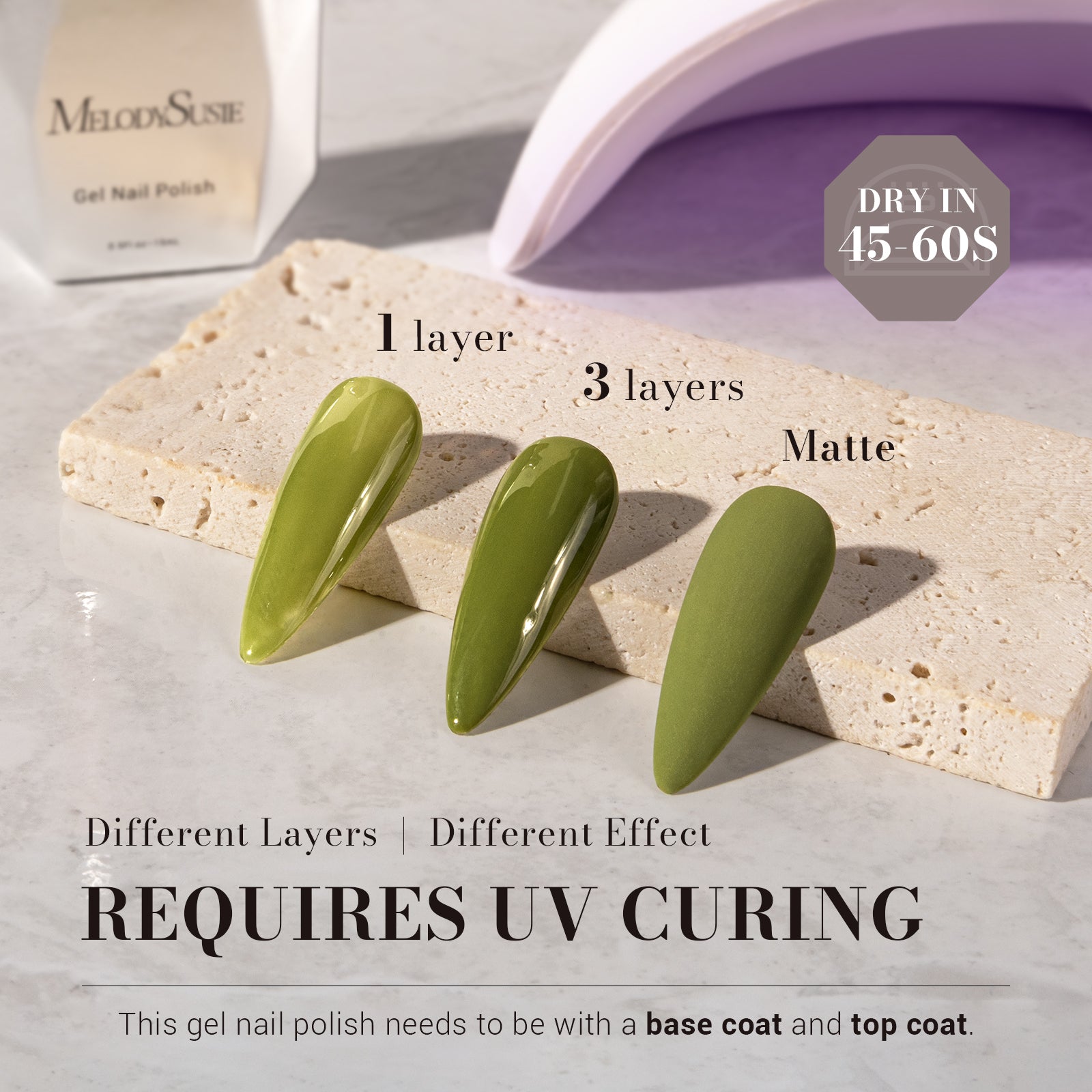 603 Olive Green - TPO-Free Faster UV Curing Gel Nail Polish 0.5 fl oz/15ml - 图片3