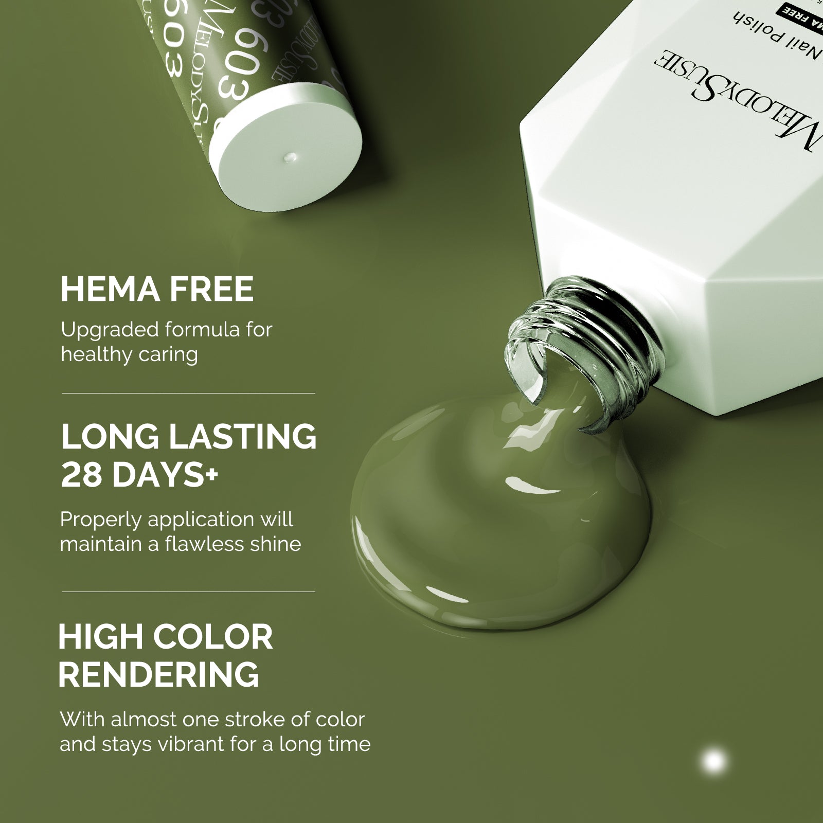 603 Olive Green - HEMA-Free Gel Nail Polish 0.5 fl oz/15ml - 图片3