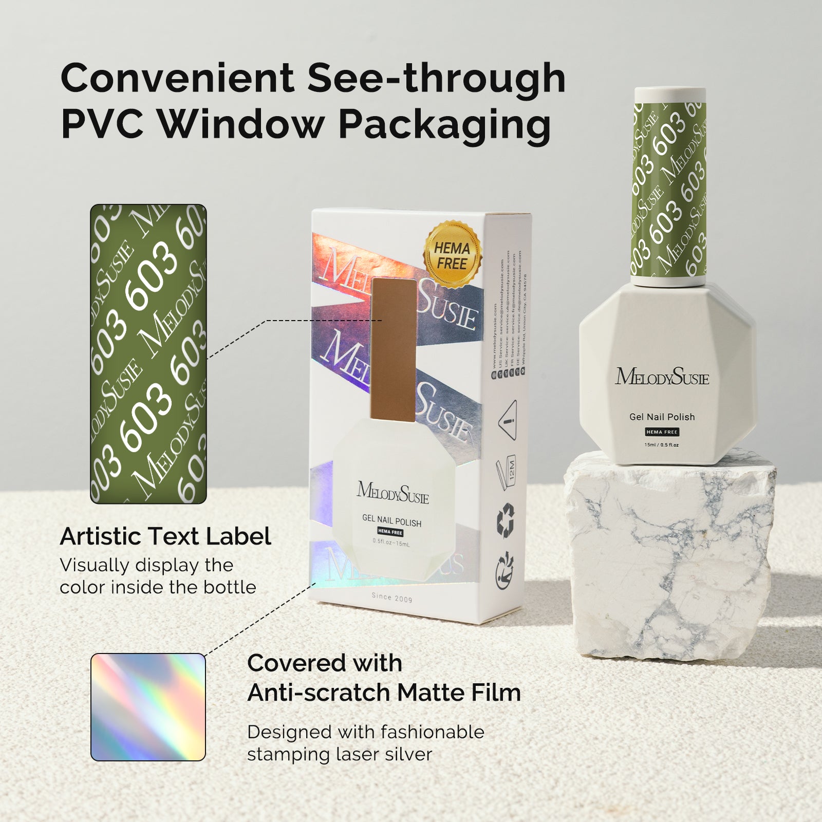 603 Olive Green - HEMA-Free Gel Nail Polish 0.5 fl oz/15ml - 图片6