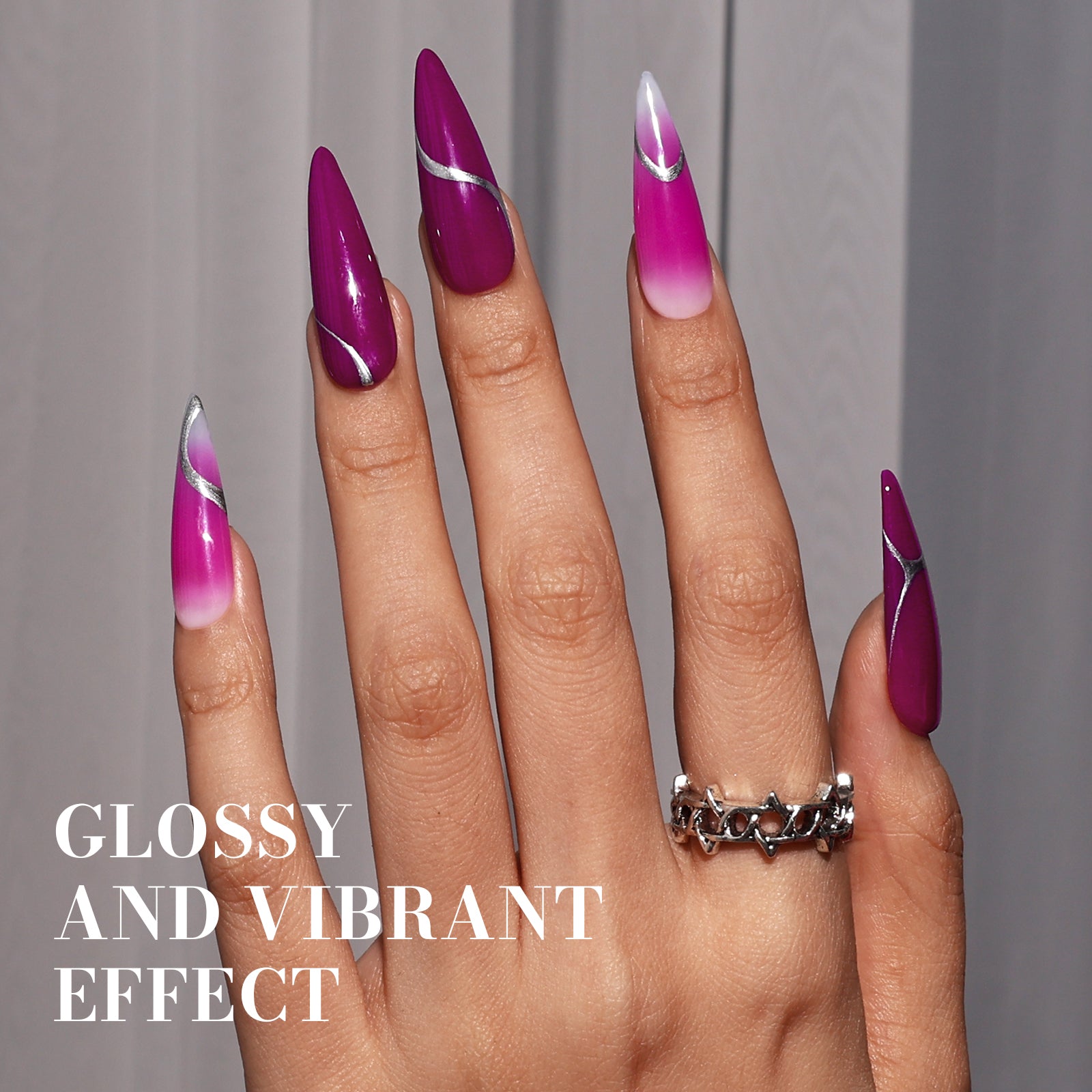 065 Passion Purple - TPO-Free Faster UV Curing Gel Nail Polish 0.5 fl oz/15ml - 图片5