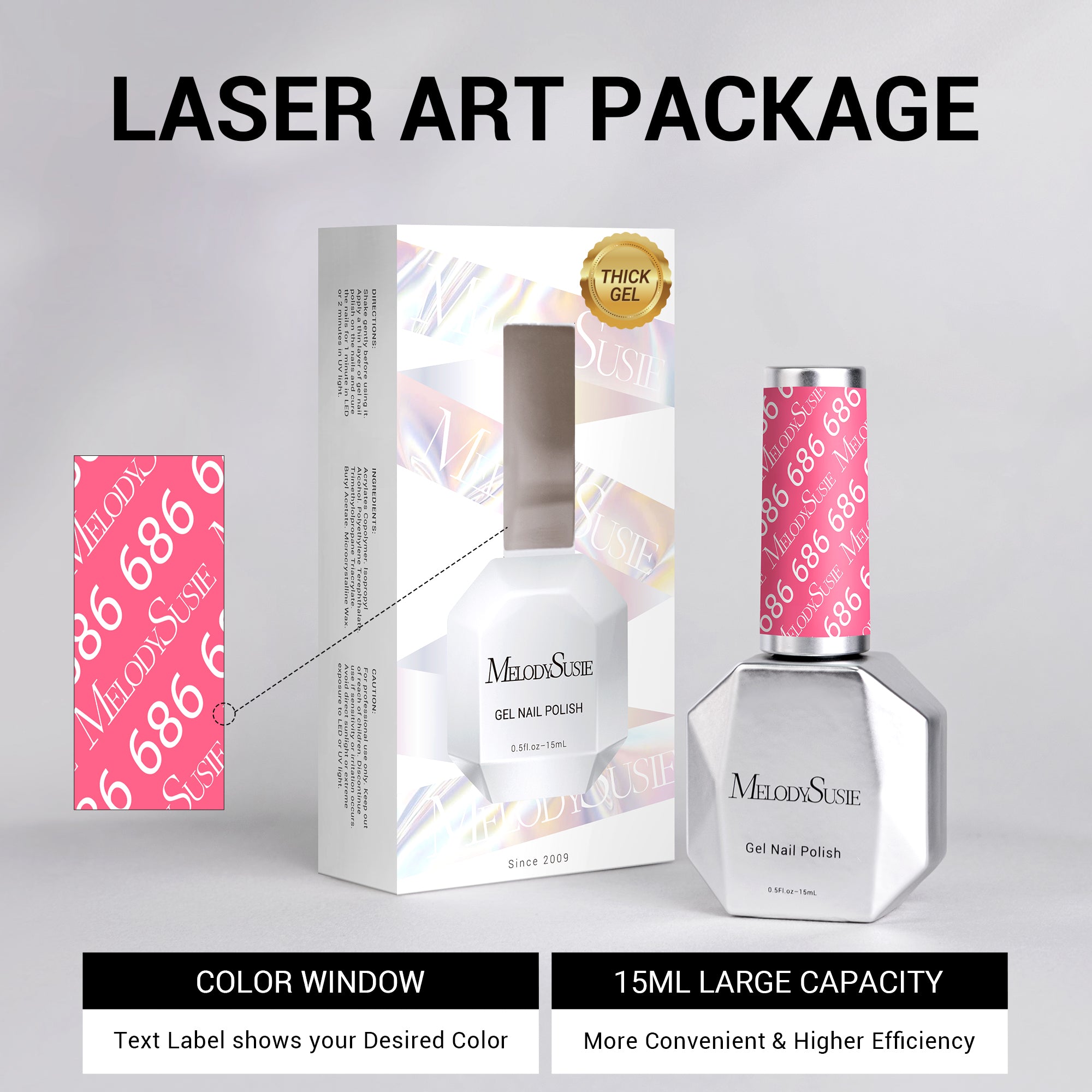 686 Berry Wool Pink - TPO-Free Thick Gel Nail Polish(15ml) - 图片6