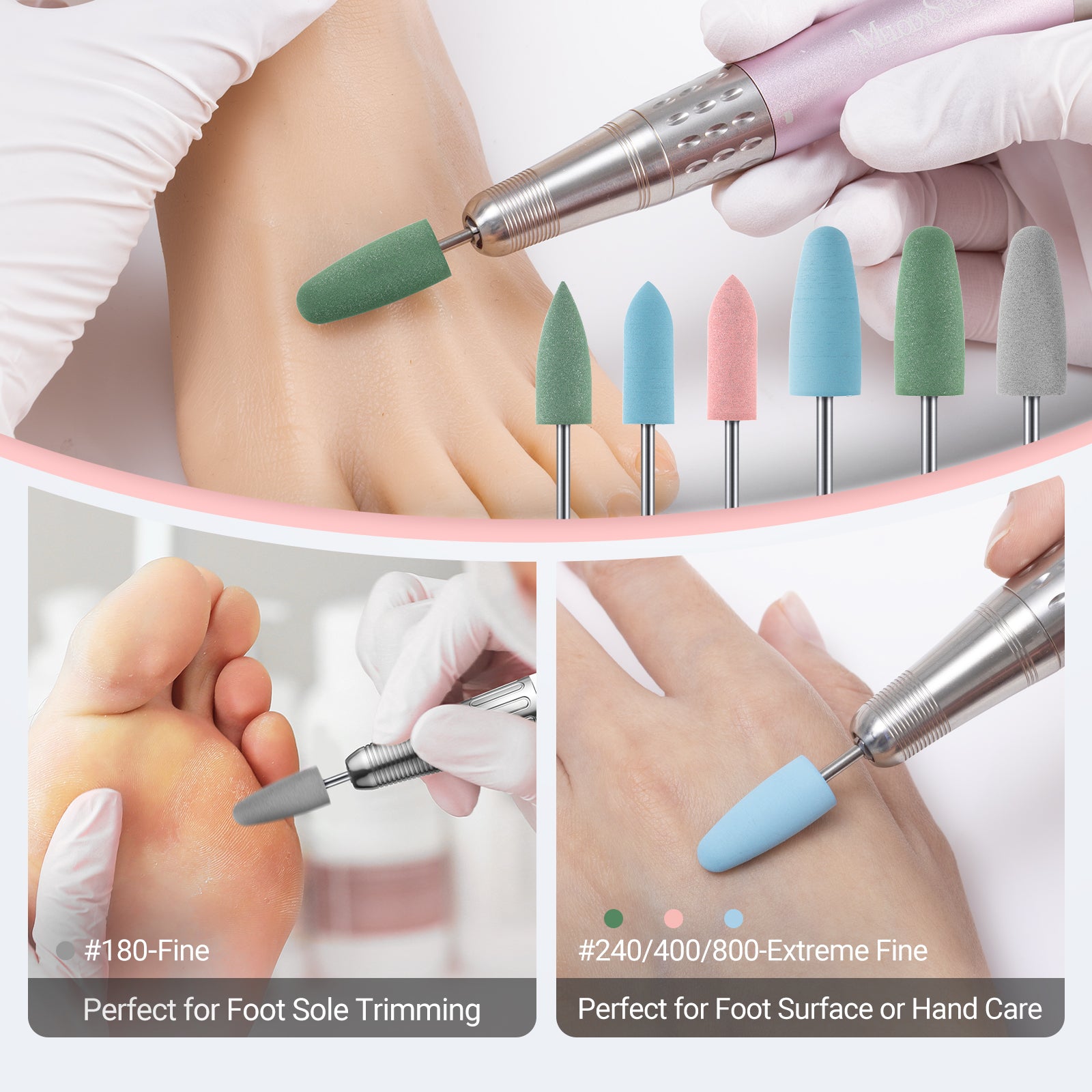 6Pcs Polish Pedicure Nail Drill Bits with 16 Holes Bits Holder Set - 图片4