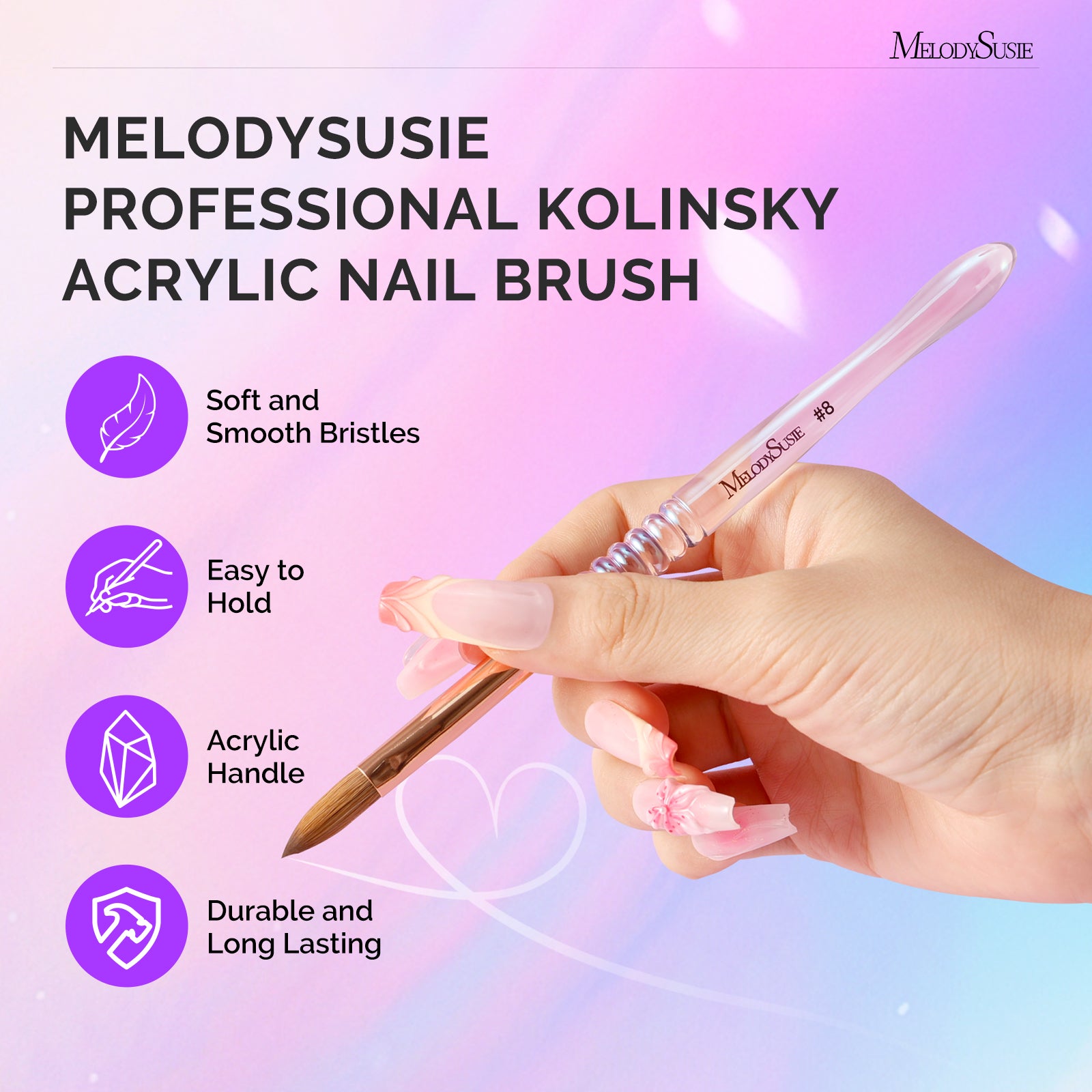 80% Kolinsky Acrylic Nail Brush - 图片2