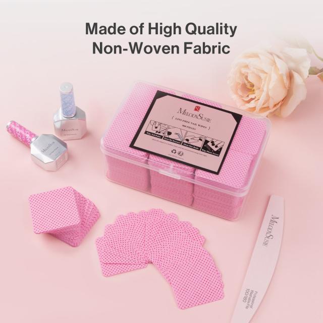 900 Pcs Lint Free Nail Wipes - Pink