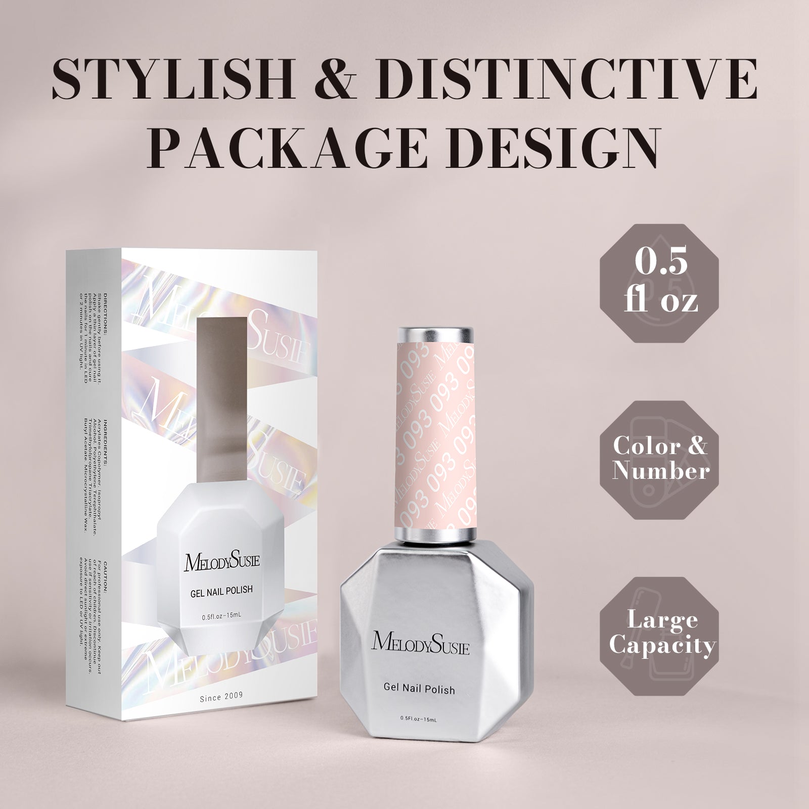 093 nude pink - TPO-Free Faster UV Curing Gel Nail Polish 0.5 fl oz/15ml - 图片6