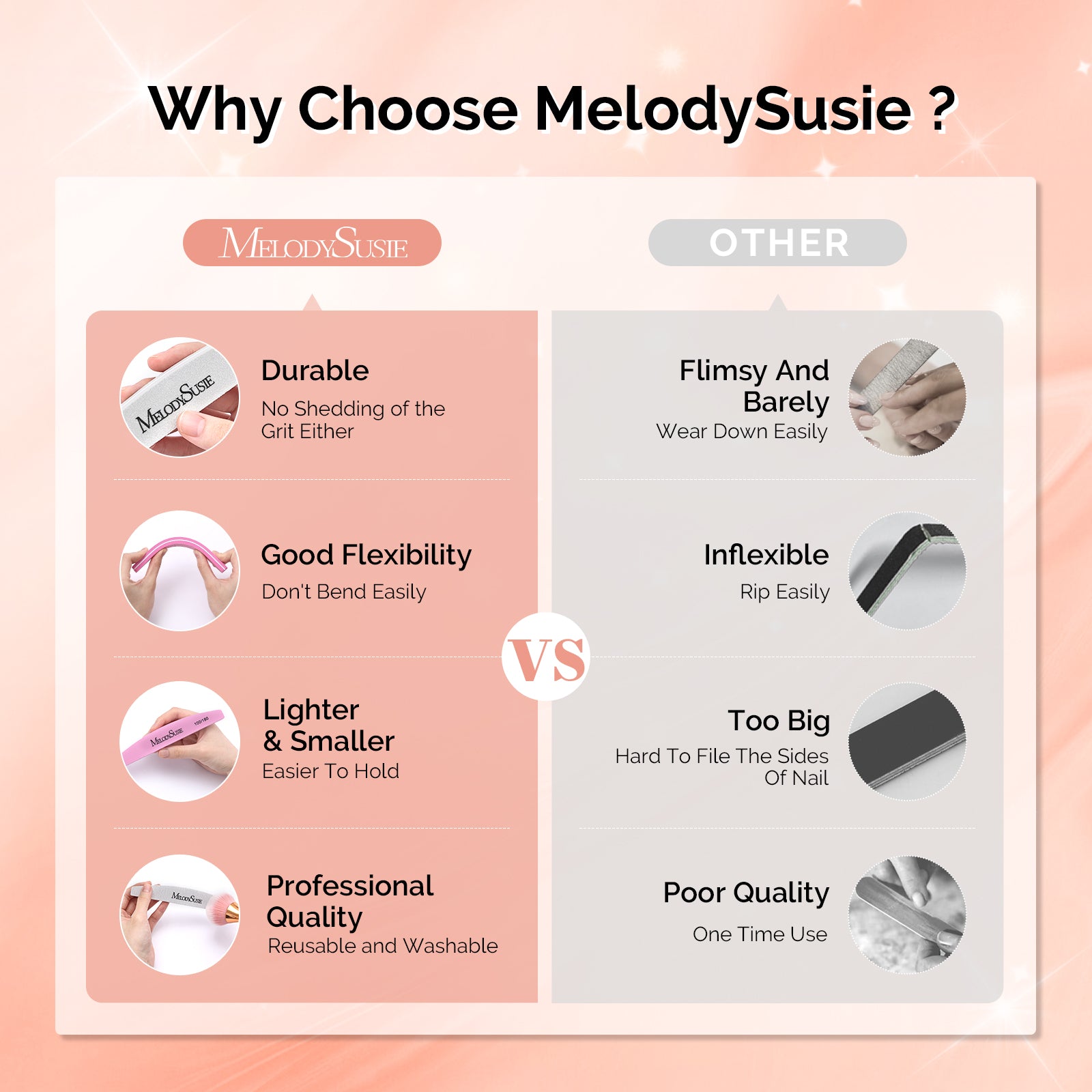 9Pcs Nail Files and Buffers Set - 100/180 Grit - 图片6