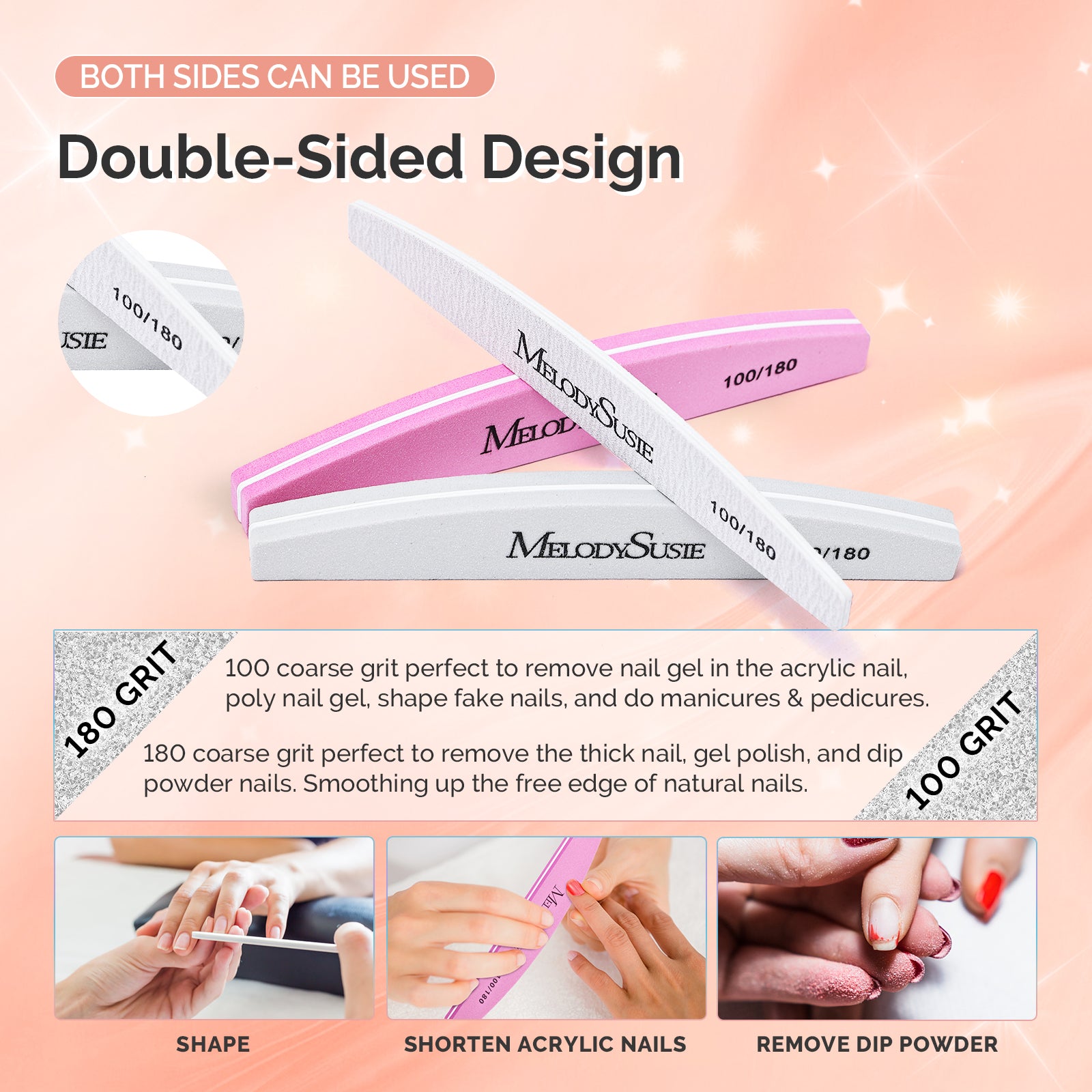 9Pcs Nail Files and Buffers Set - 100/180 Grit - 图片2
