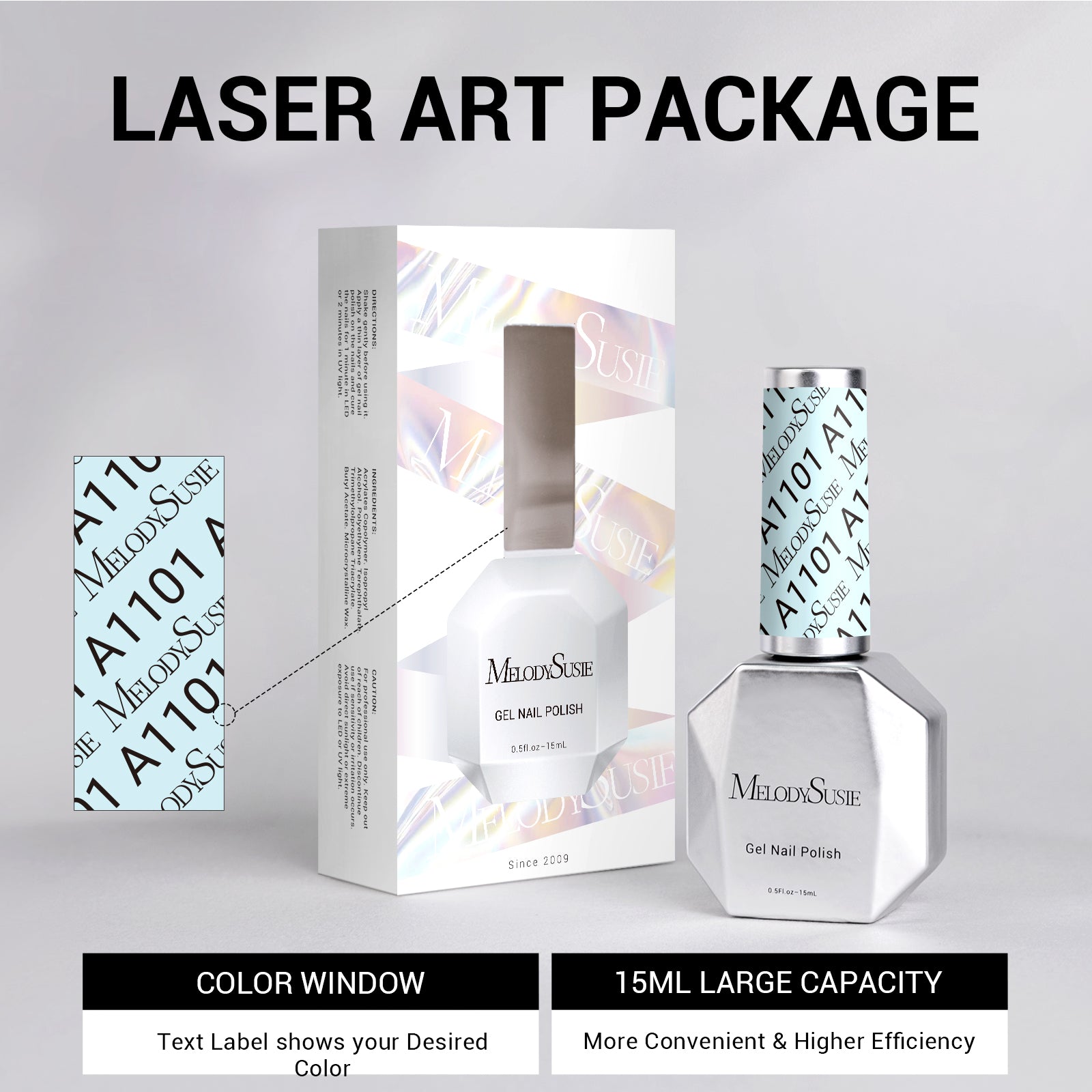 A1101 Bright Blue - TPO-Free Thick Gel Nail Polish(15ml) - 图片6