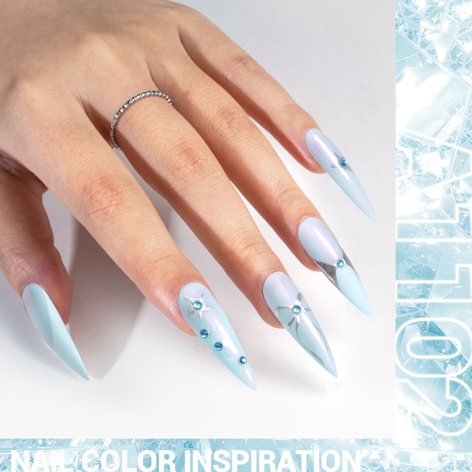 A1102 Blue Shimmer - TPO-Free Thick Gel Nail Polish(15ml) - 图片2