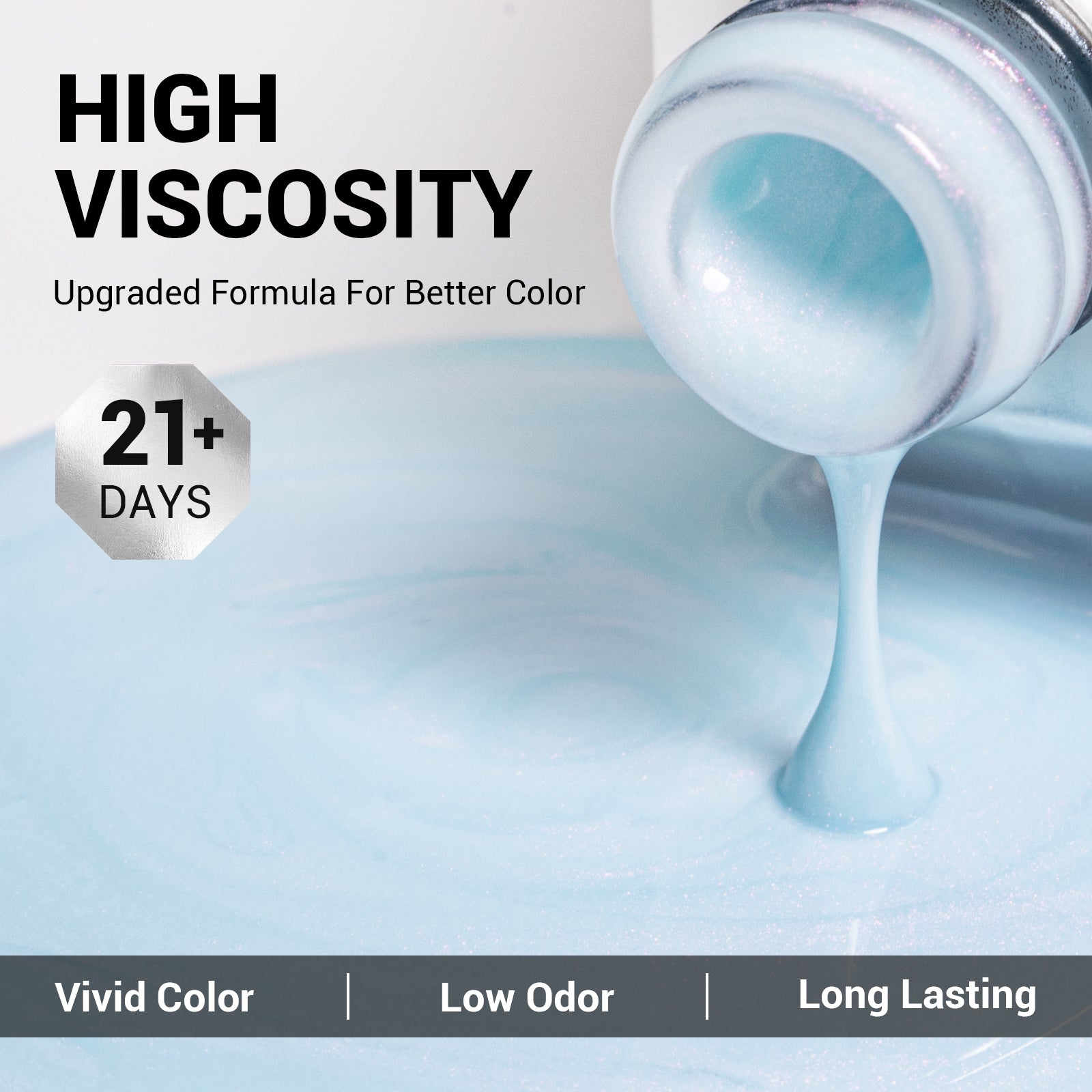 A1102 Blue Shimmer - TPO-Free Thick Gel Nail Polish(15ml) - 图片3