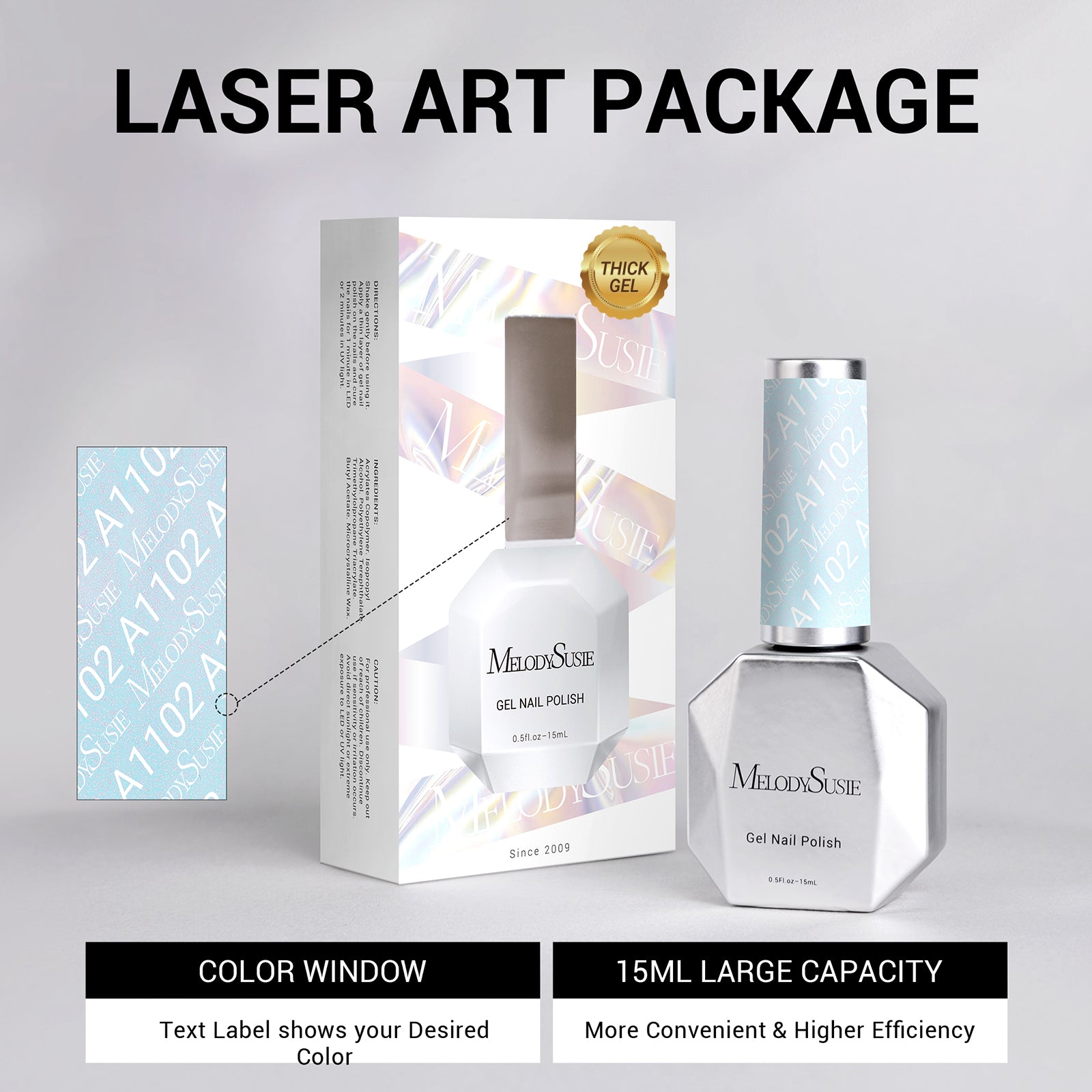 A1102 Blue Shimmer - TPO-Free Thick Gel Nail Polish(15ml) - 图片6