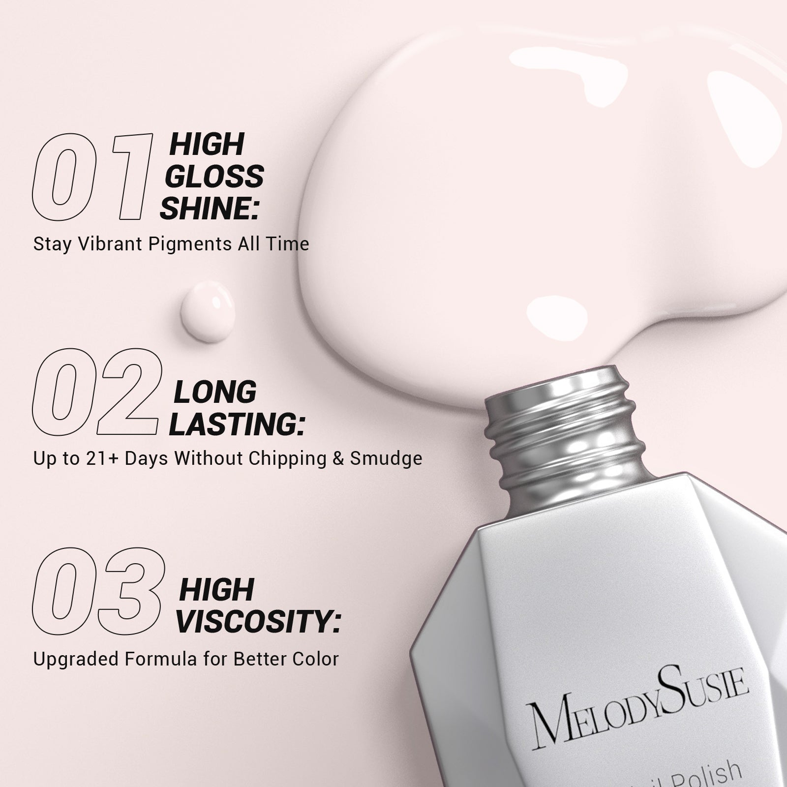 A1401 Pink White - TPO-Free Thick Gel Nail Polish(15ml) - 图片3