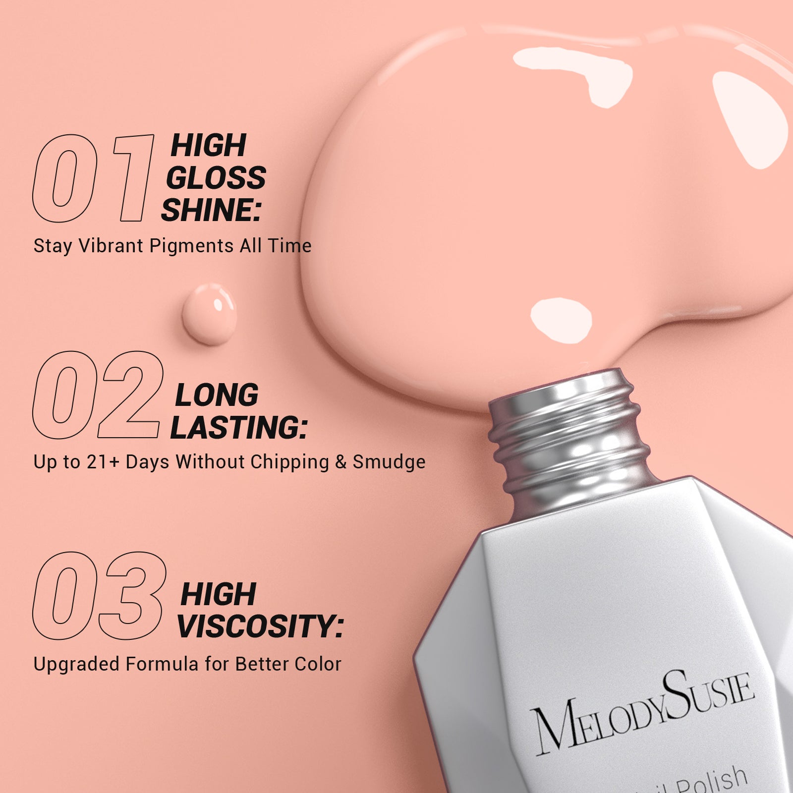 A1501 Orange Pink - TPO-Free Thick Gel Nail Polish(15ml) - 图片3