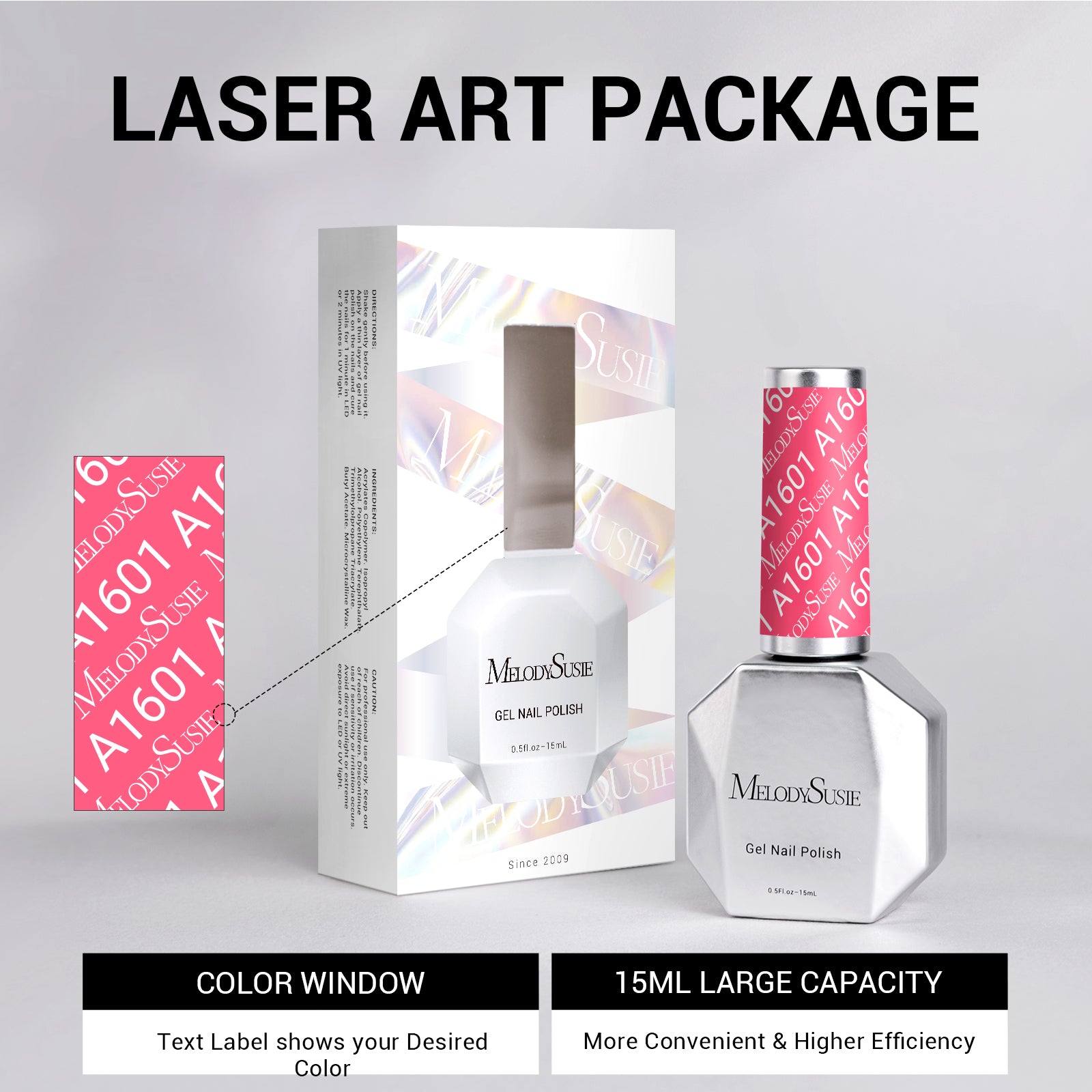 A1601 Neon Pink - TPO-Free Thick Gel Nail Polish(15ml) - 图片6