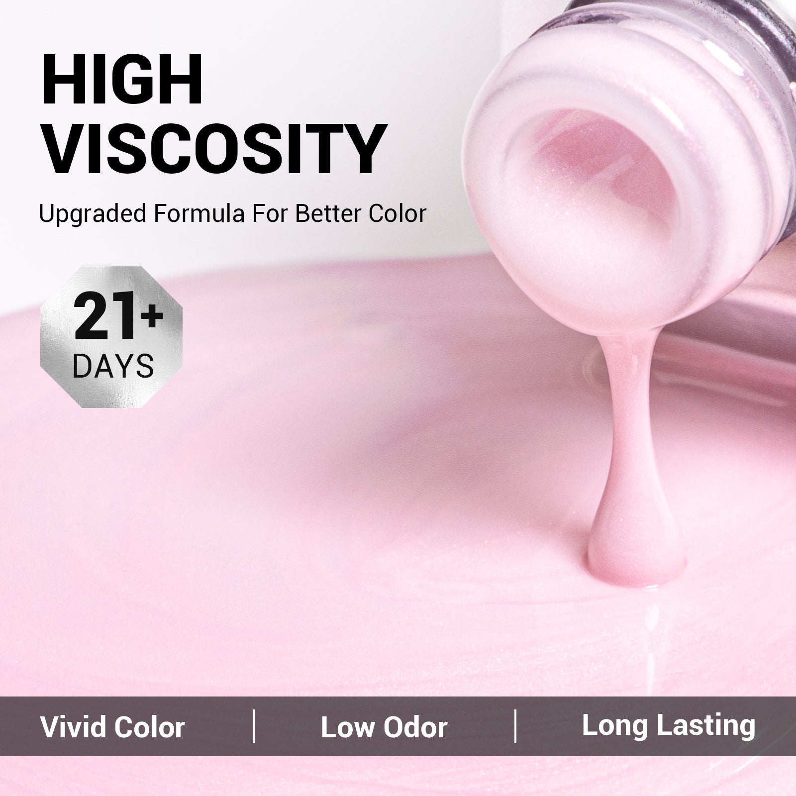 A1602 Baby Pink Shimmer - TPO-Free Thick Gel Nail Polish(15ml) - 图片3