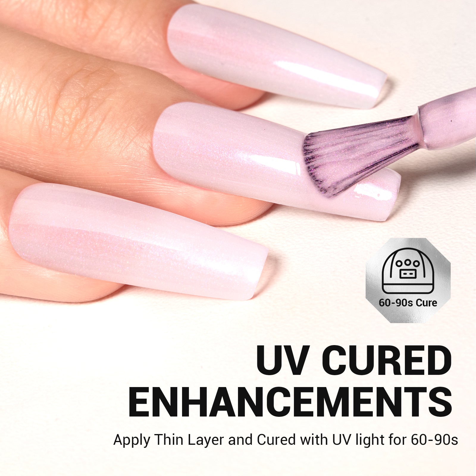 A1602 Baby Pink Shimmer - TPO-Free Thick Gel Nail Polish(15ml) - 图片5