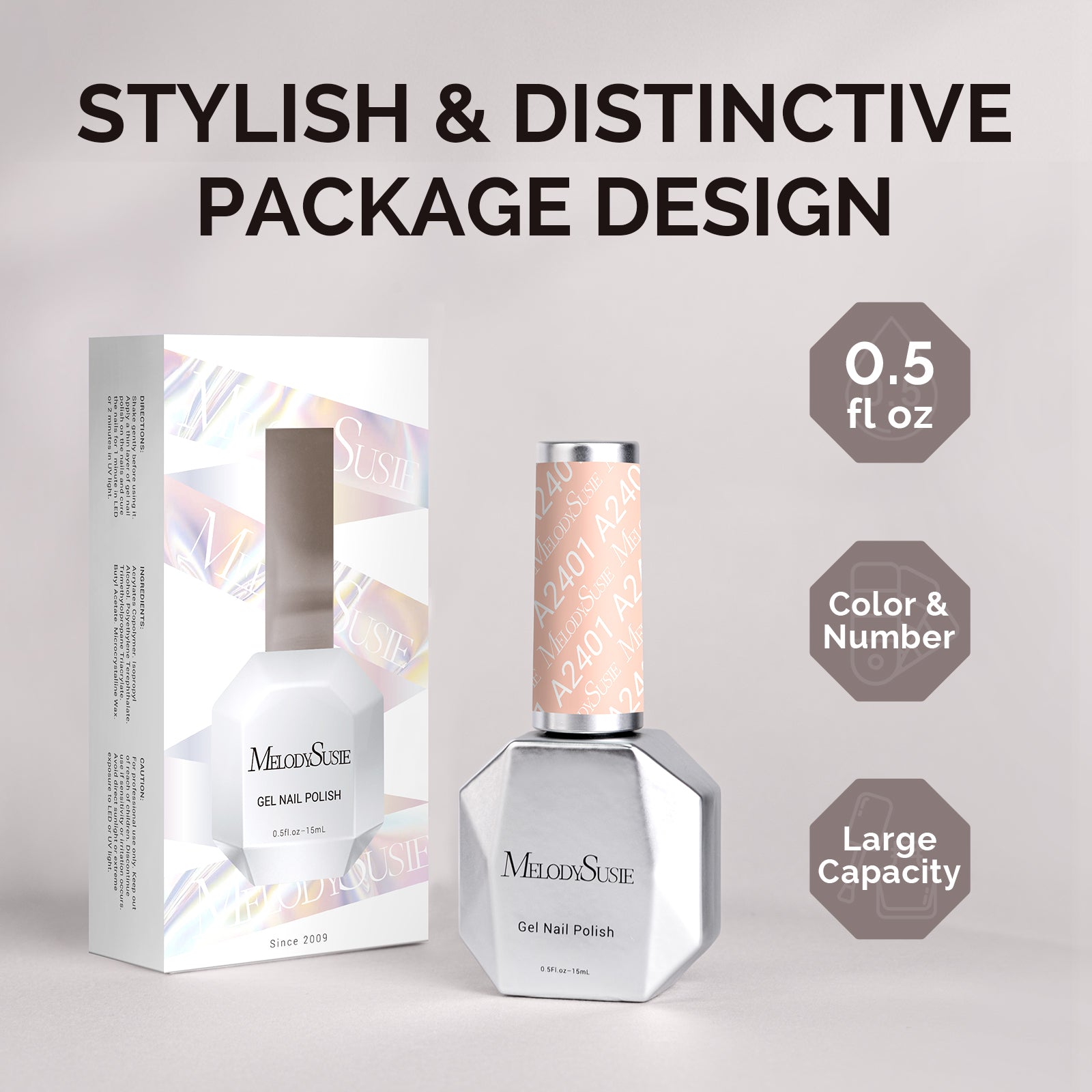 A2401 Nude Pink - TPO-Free Faster UV Curing Gel Nail Polish(15ml) - 图片6