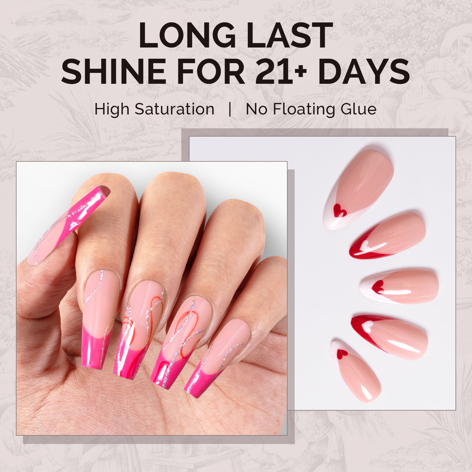 A2404 Pink Hibiscus - TPO-Free Faster UV Curing Gel Nail Polish(15ml) - 图片4