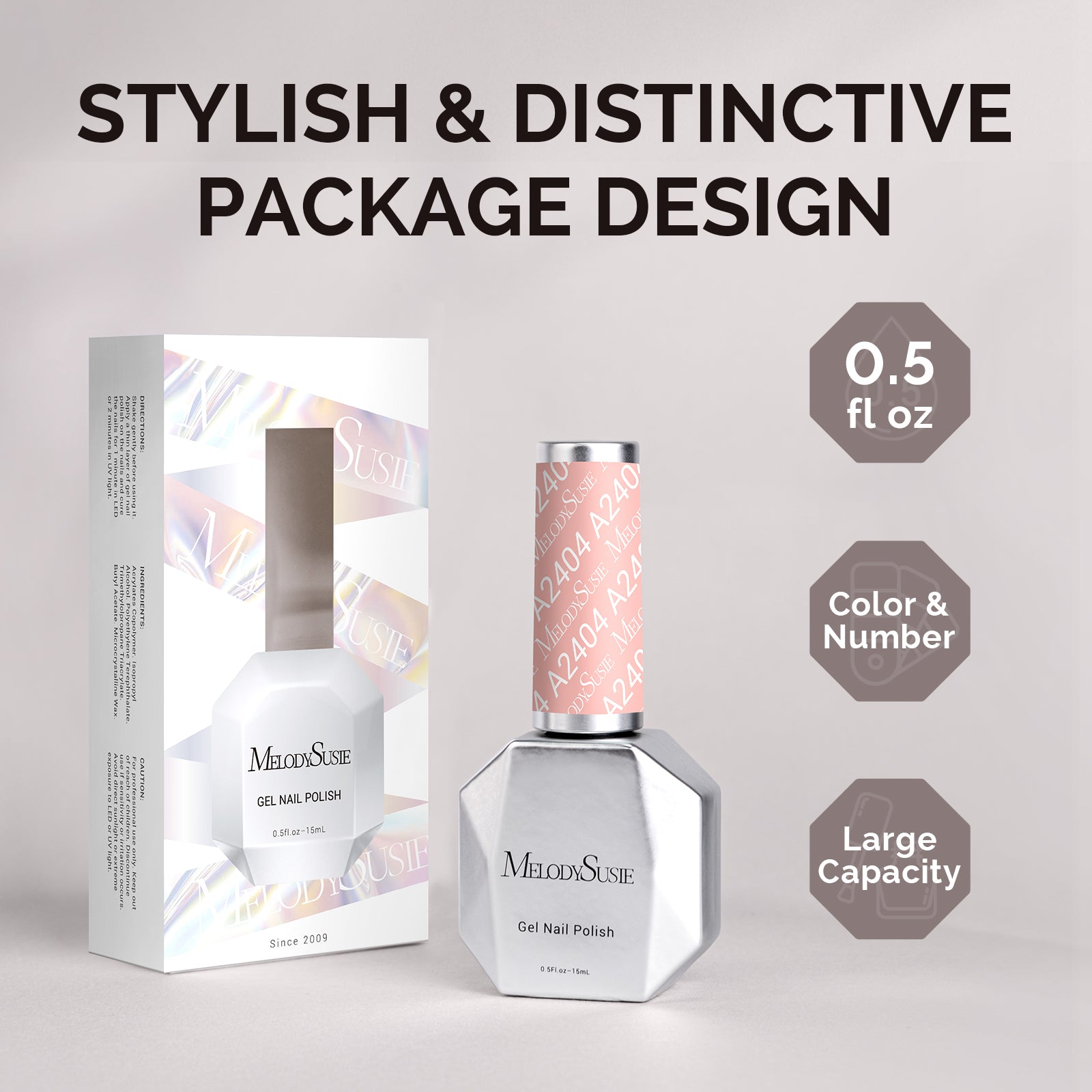 A2404 Pink Hibiscus - TPO-Free Faster UV Curing Gel Nail Polish(15ml) - 图片6