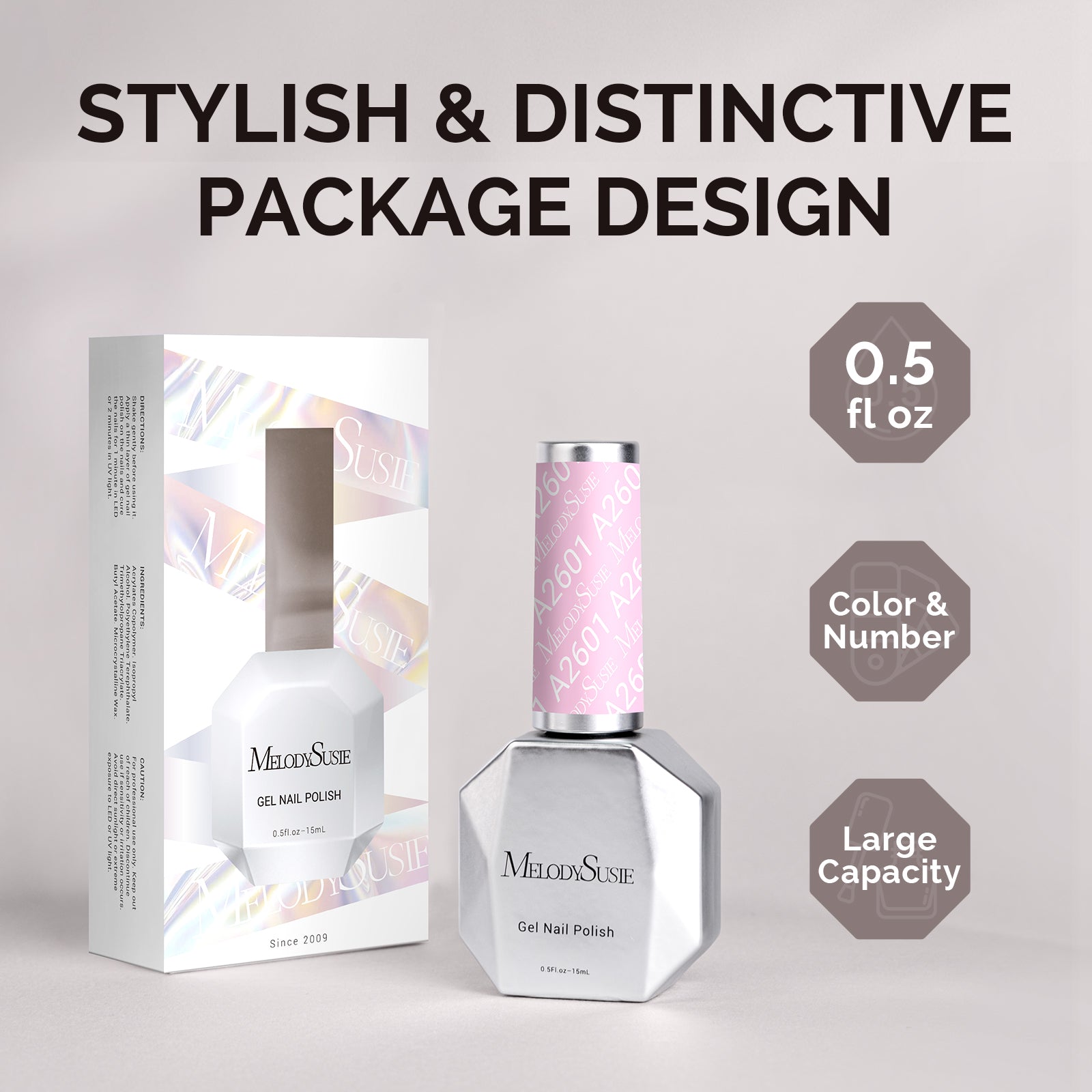 A2601 Creamy Pink - TPO-Free Faster UV Curing Gel Nail Polish(15ml) - 图片6