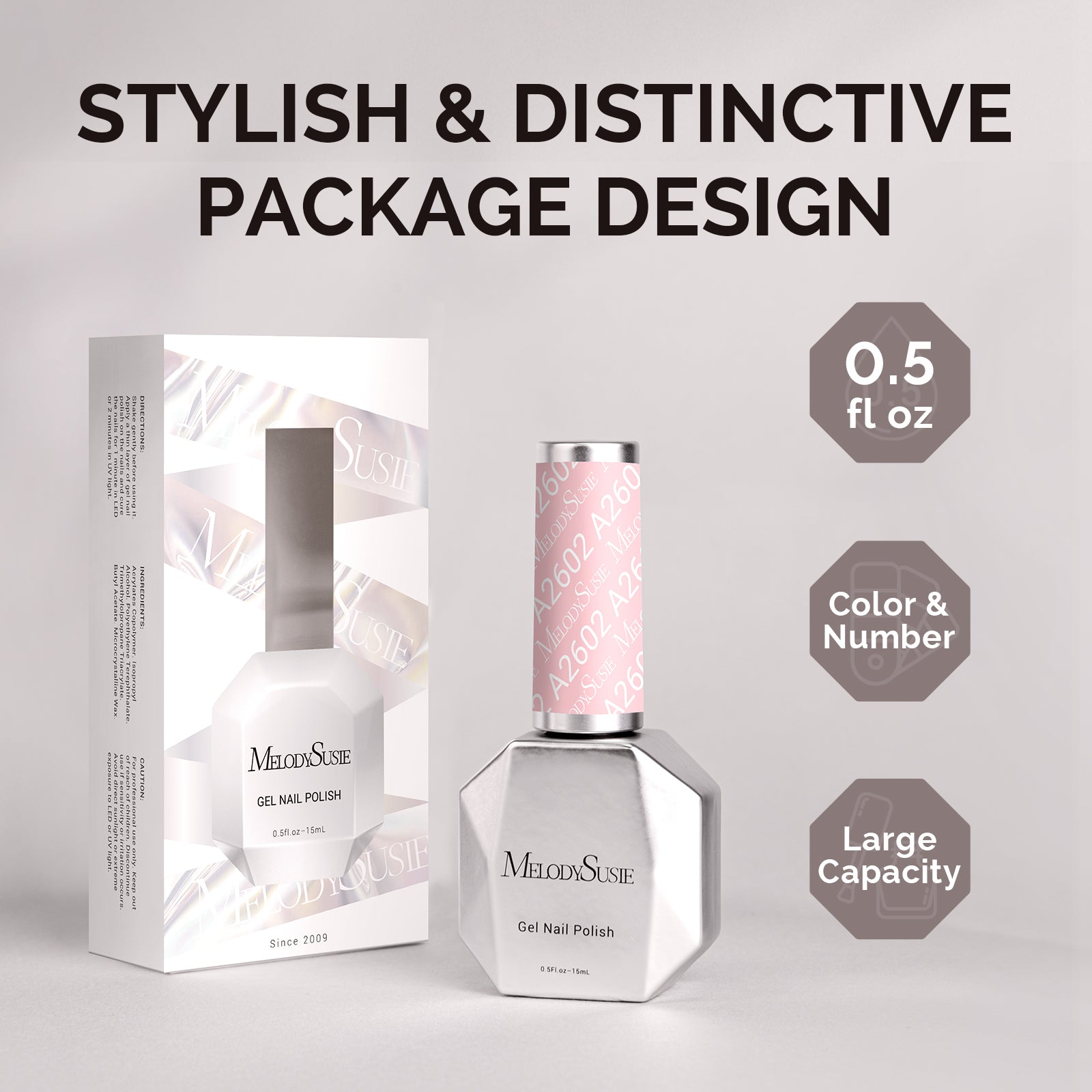 A2602 Baby Pink - TPO-Free Faster UV Curing Gel Nail Polish(15ml) - 图片6