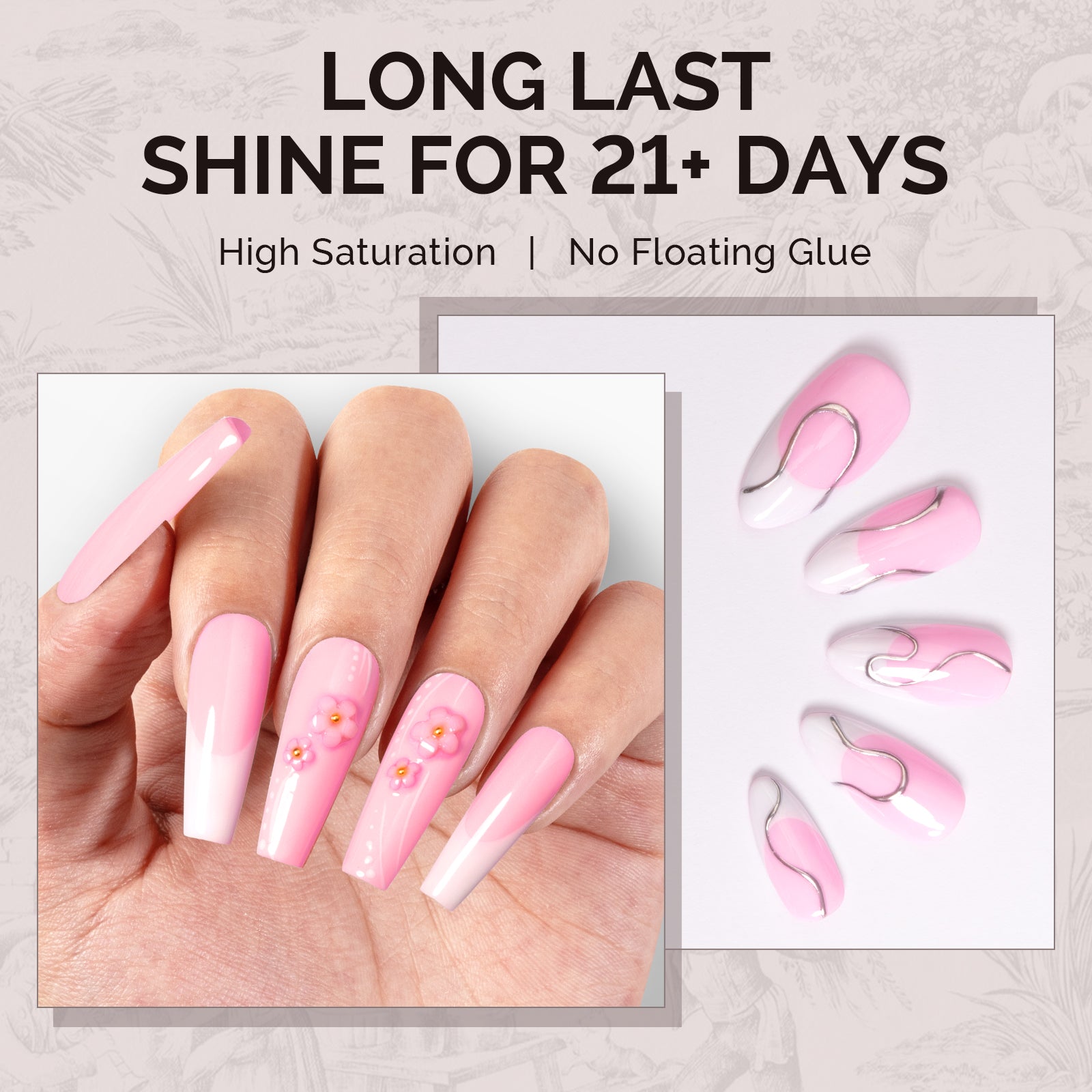 A2604 Bright Pink - TPO-Free Faster UV Curing Gel Nail Polish(15ml) - 图片4