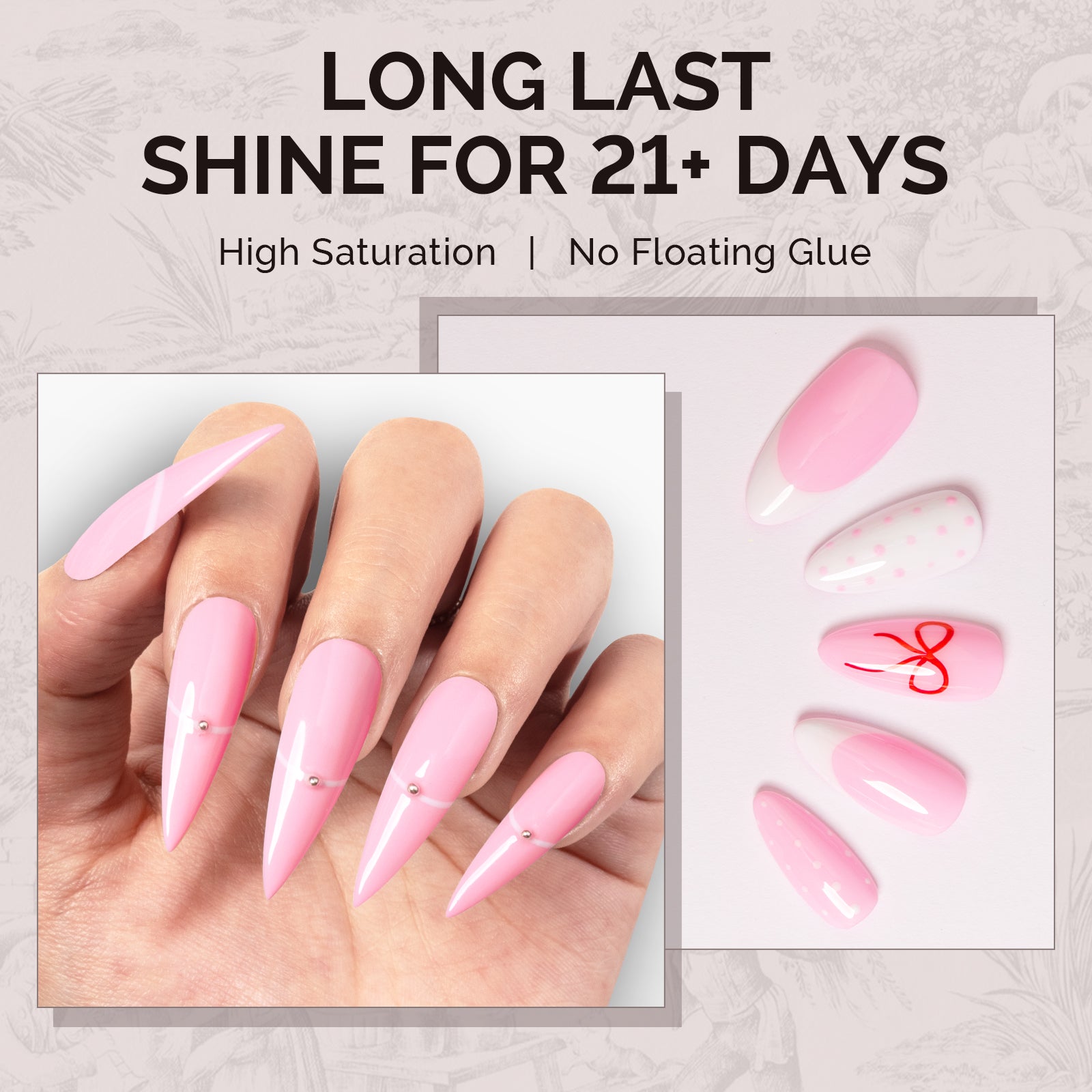 A2605 Party Streamer Pink - TPO-Free Faster UV Curing Gel Nail Polish(15ml) - 图片4