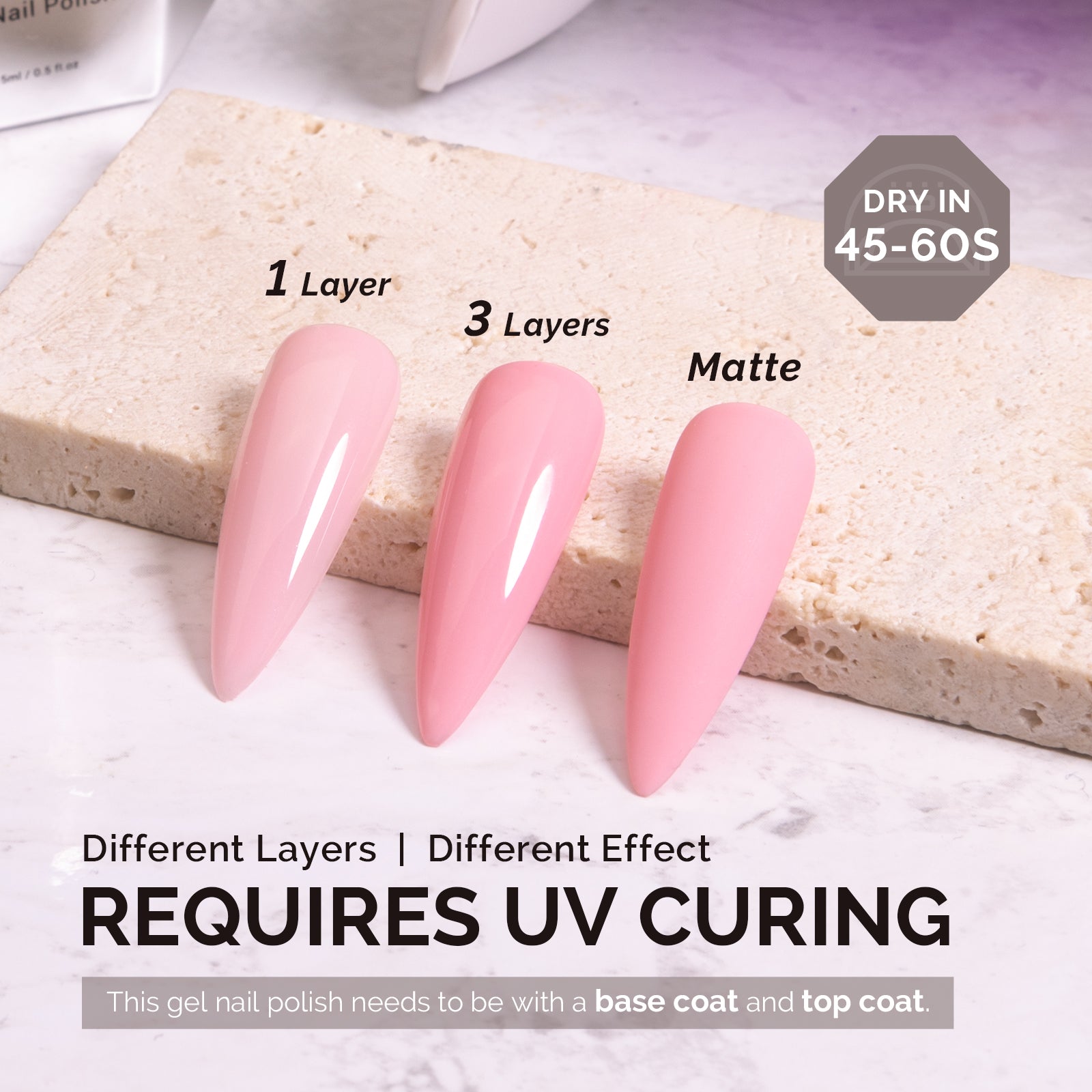 A2606 Misted Rose - TPO-Free Faster UV Curing Gel Nail Polish(15ml) - 图片3