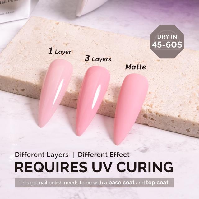 A2606 Misted Rose - TPO-Free Faster UV Curing Gel Nail Polish(15ml)