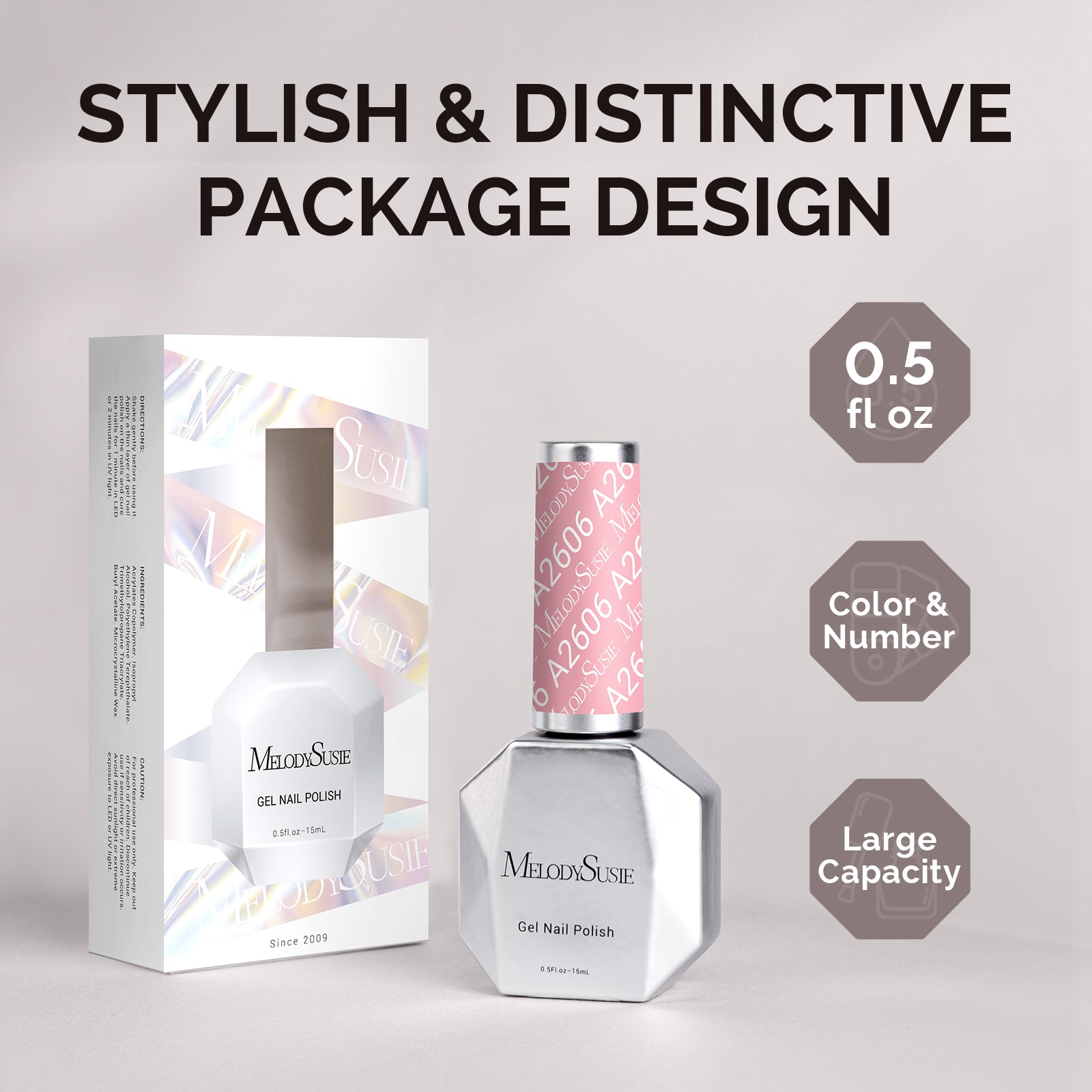 A2606 Misted Rose - TPO-Free Faster UV Curing Gel Nail Polish(15ml) - 图片6