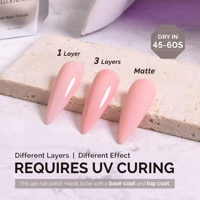 A2607 Baby Pink - TPO-Free Faster UV Curing Gel Nail Polish(15ml)