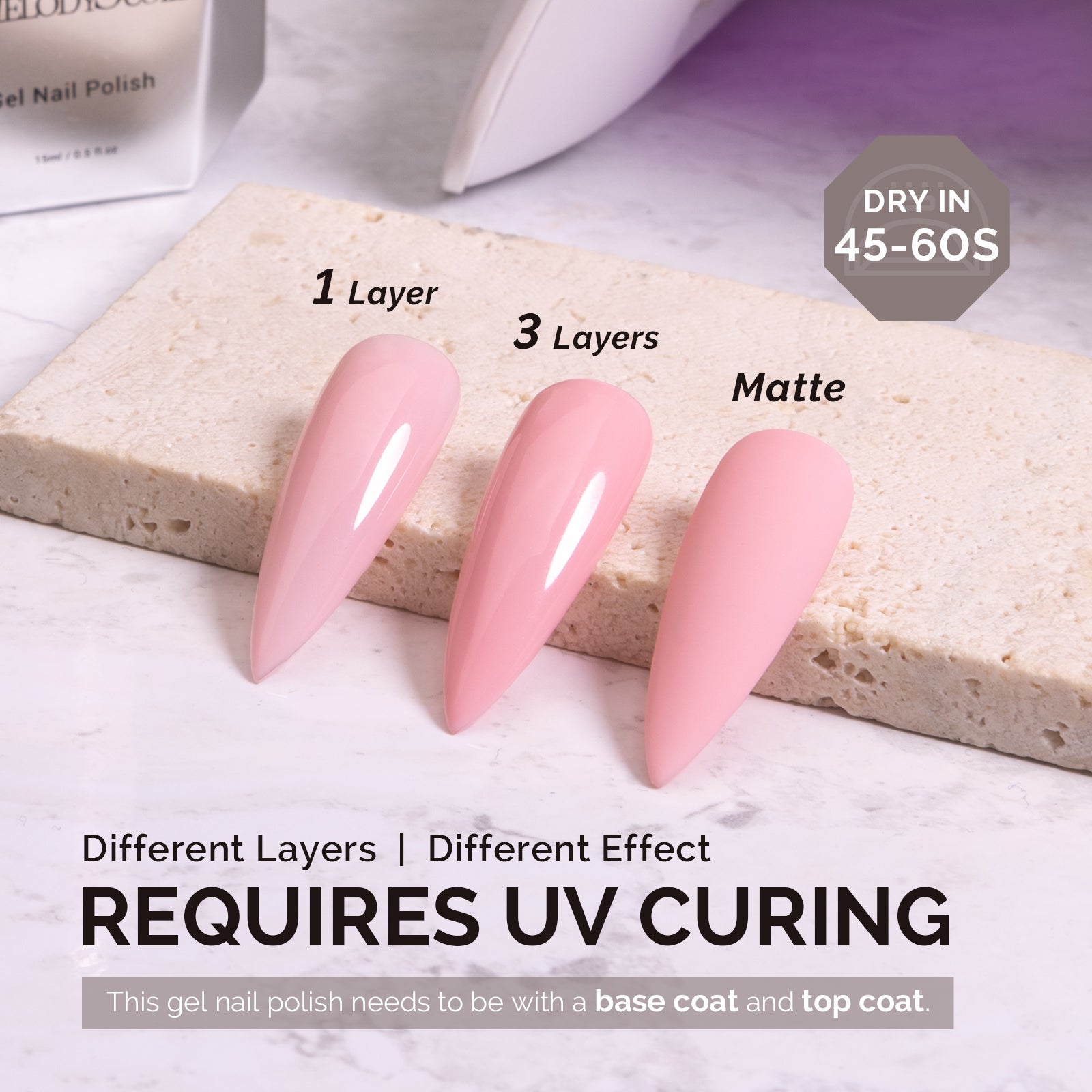 A2608 Pink Petals - TPO-Free Faster UV Curing Gel Nail Polish(15ml) - 图片3