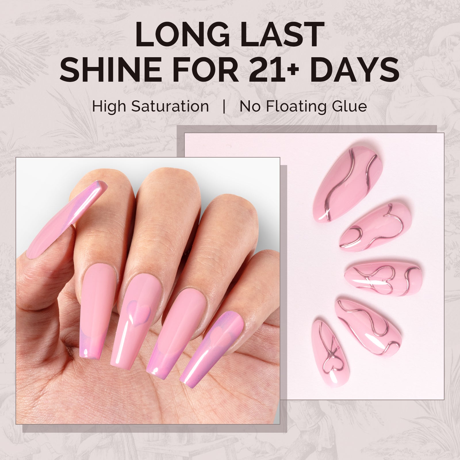 A2608 Pink Petals - TPO-Free Faster UV Curing Gel Nail Polish(15ml) - 图片4