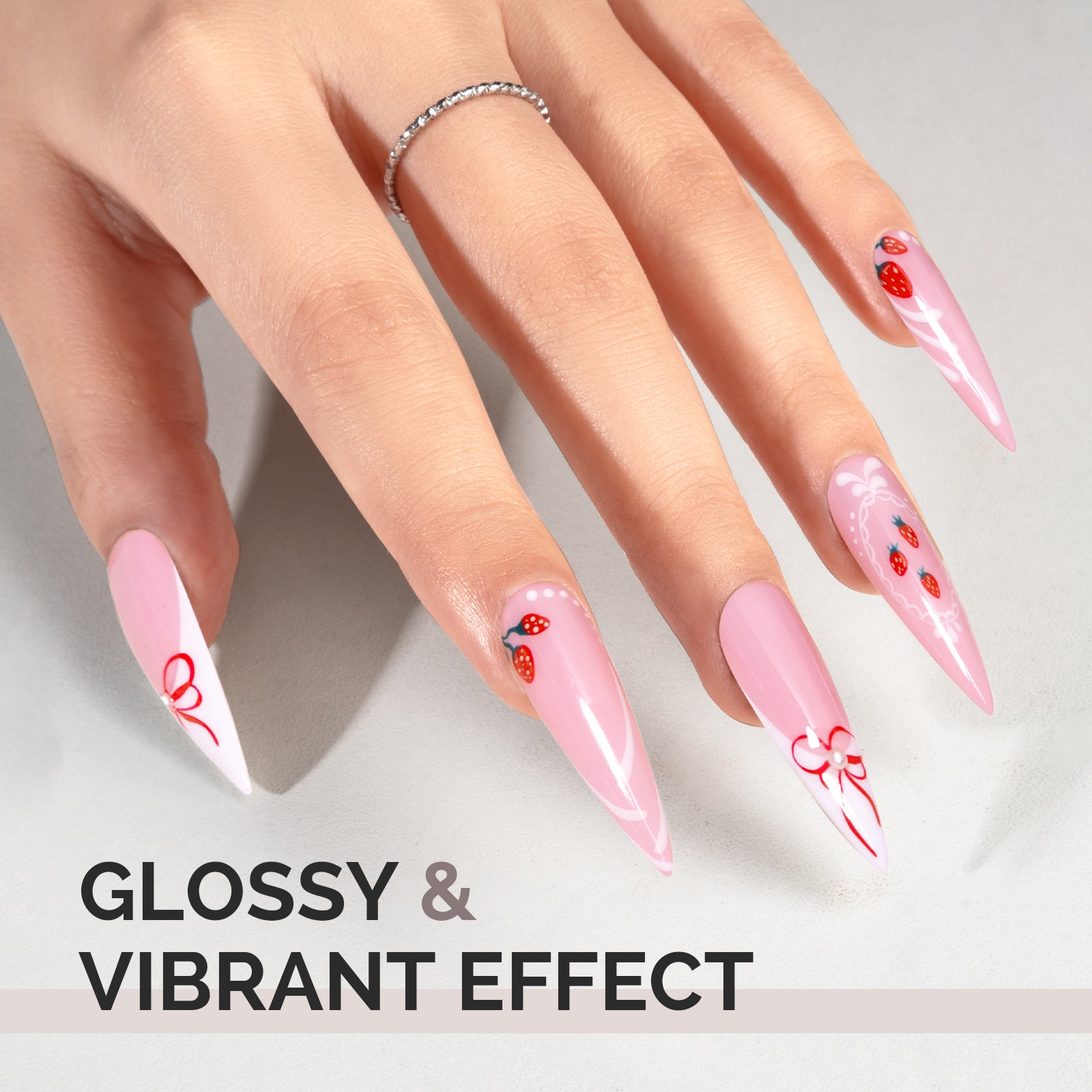 A2608 Pink Petals - TPO-Free Faster UV Curing Gel Nail Polish(15ml) - 图片5