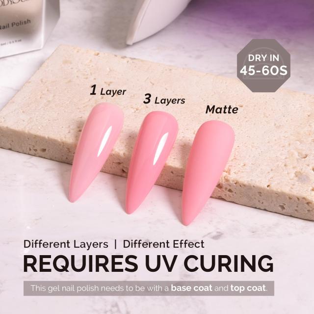 A2609 Light Baby Pink - TPO-Free Faster UV Curing Gel Nail Polish(15ml)